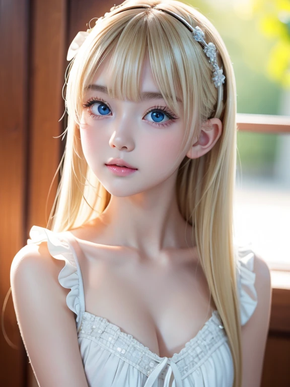 masterpiece, highest quality,Blonde, [crazy_eye], (Small Tits: 1.2), Super detailed, fog, Browsing Caution, (Expressionless)