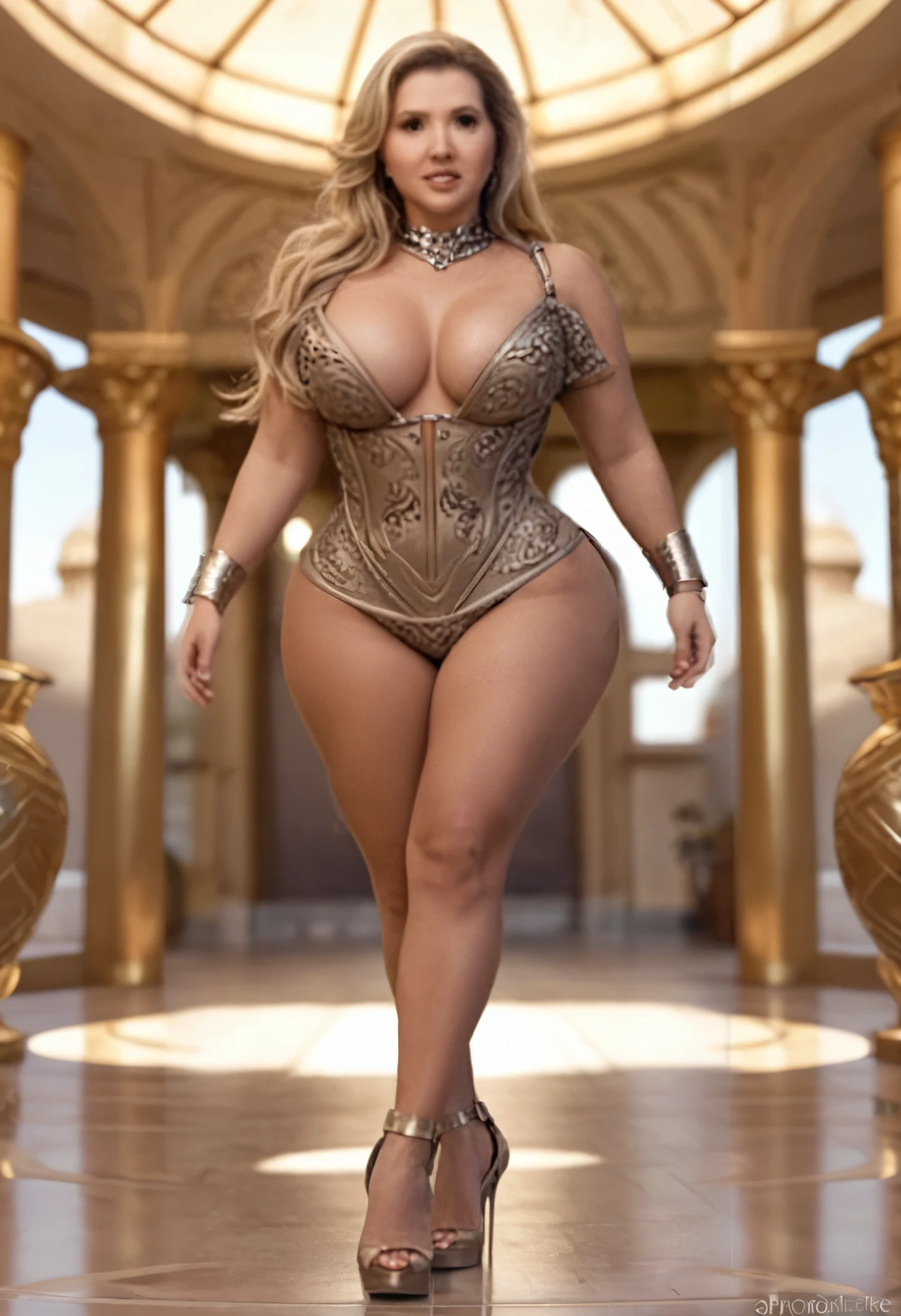 Aphrodite BUFF, TONED, FIT,  Hourglass Figure, huge breasts, bimbo, toned legs, huge ass, side front view, Greek goddess Outfit. Hourglass Figure,  Intricate, Realistic , 
Extreme Detail, 4k, Ultra Hd
