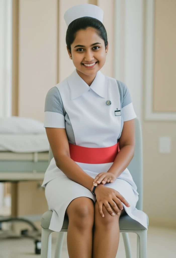 Indian woman in nurse clothes in hospital