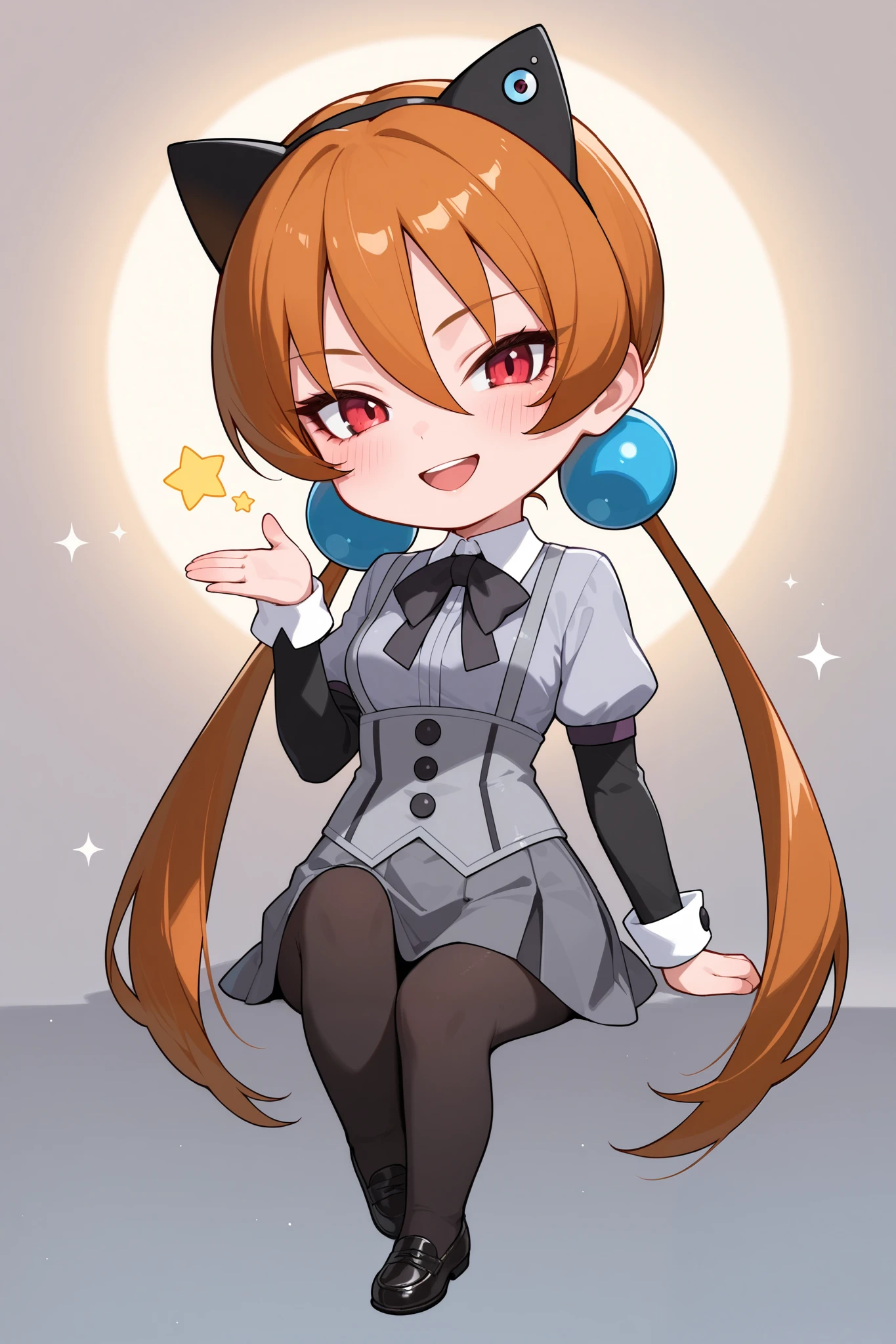 {{{masterpiece}}}, {{{best quality}}}, {{ultra-detailed}}, {illustration}, {{an extremely delicate and beautiful}},Alisa Southerncross 1girl intricate details, realistic lighting, artistic photorealism hot atmosphere, ,beauty,portrait, Blushing school uniform Wink hand waveing smile (chibi full body:1.3)(((chibi full body)))Star background openmouth