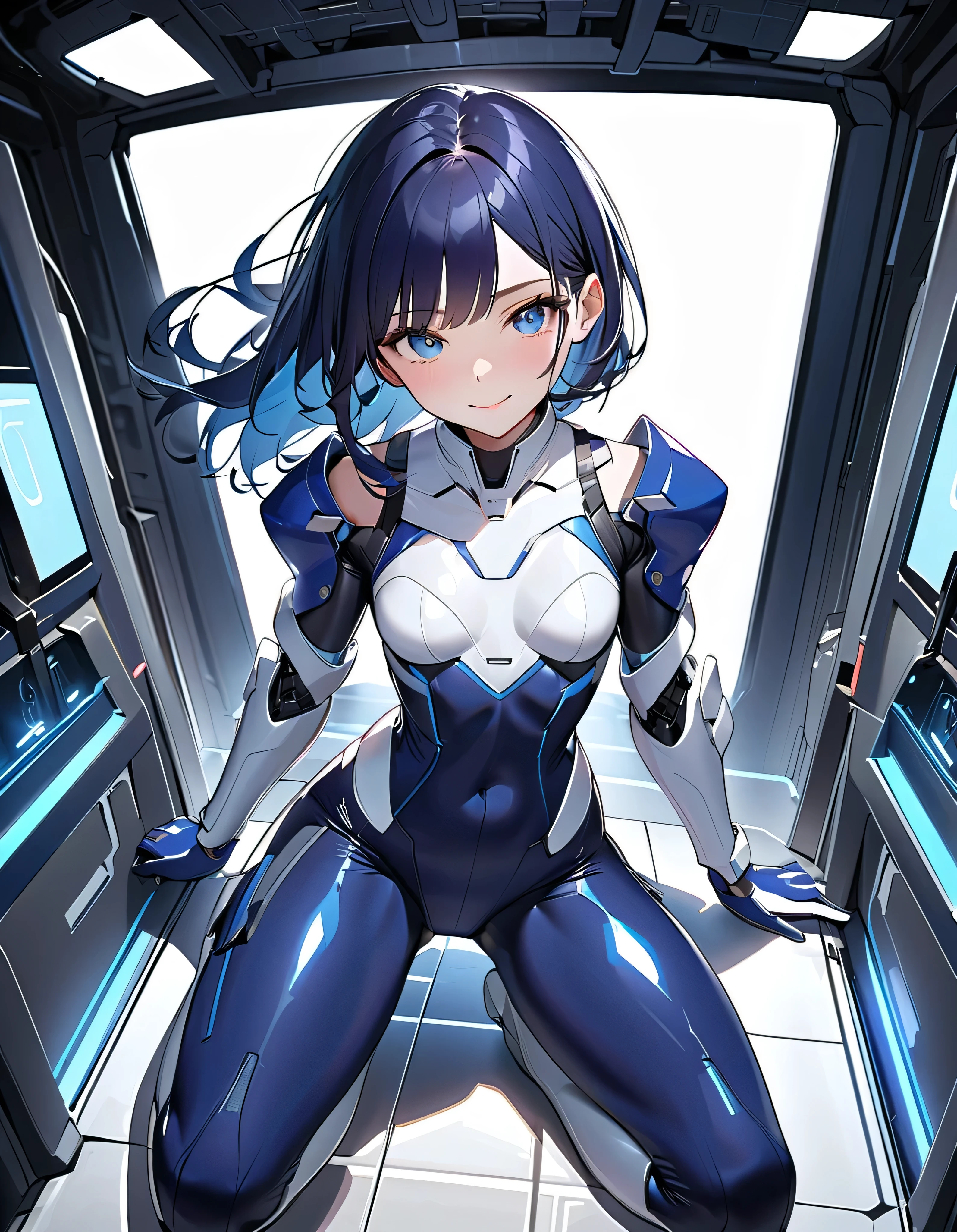 (masterpiece, best quality, ultra detailed, beautiful illustration), (oil painting:1.4), atmospheric perspective, (fantasy atmosphere, elaborate atmosphere:1.4), depth of field, looking at viewer, beautiful detailed eyes, 1girl, (portrait), dynamic pose, dynamic angle, (robotic expression:1.4), huge breasts, (indoors:1.5, laboratory:1.5), <lora:MechaGirl:0.8>, MechaGirl, blue hair, robot joints, blue eyes, high heels, helmet, forehead gem, <lora:ContainmentTube:1> containment tube