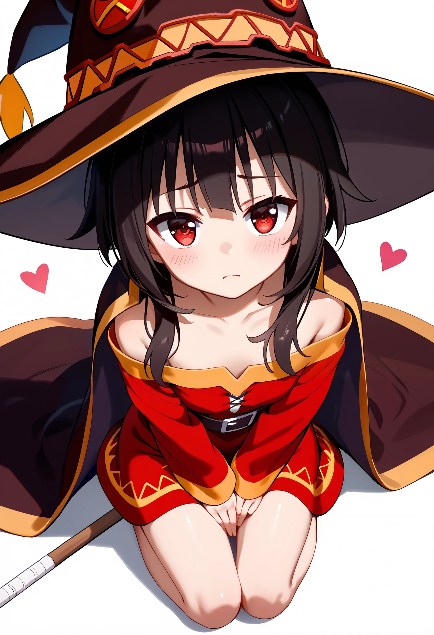 Nsfw,((dwarf, body)),megumin,1girl,solo,breasts,blush,bangs,brown hair,black hair,red eyes,hat, navel,heart,panties soaked in pee,Impurity panties,panties with Dirty,
Stained pee,foul panties,grubby pussy,filthy pussy,Raunchy pussy,((stick out anus)),((excessive spread pussy)),((excessive spread anus)),(((shaved pussy))),