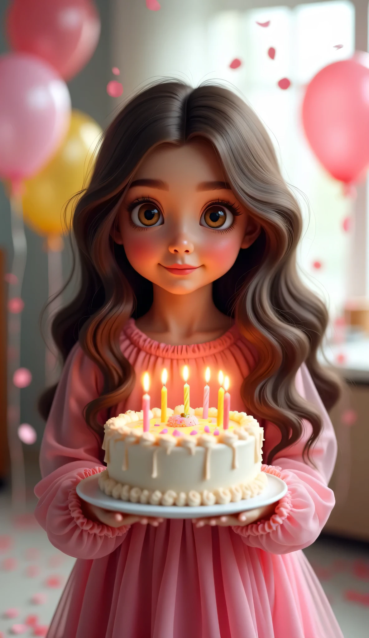 20-year-old birthday cake with chocolate and a beautiful baby girl