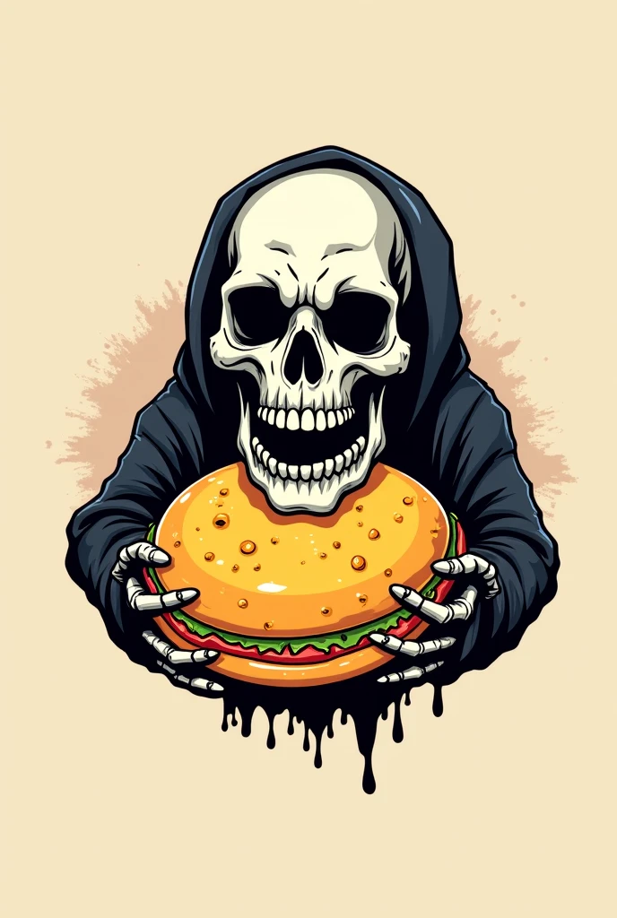 Grim Reaper eating French Fries