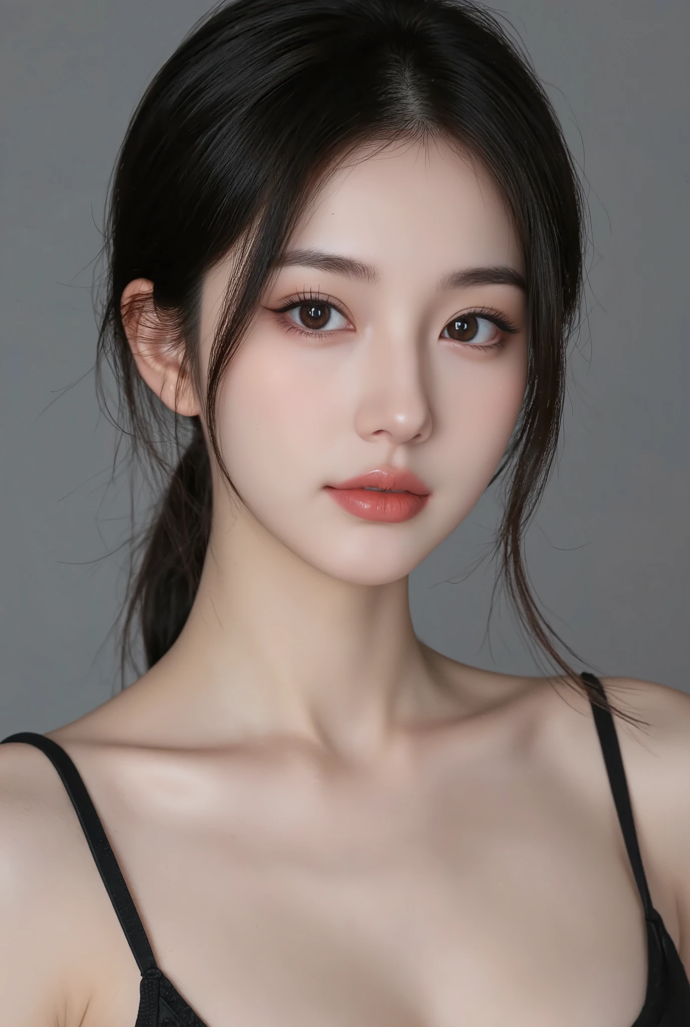 one-girl,Long black hair,Delicatemakeup,Delicate facial features,facial closeups,Facing the lens,8K,Best Picture Quality,looks into camera,high qulity,looks into camera,looks into camera,