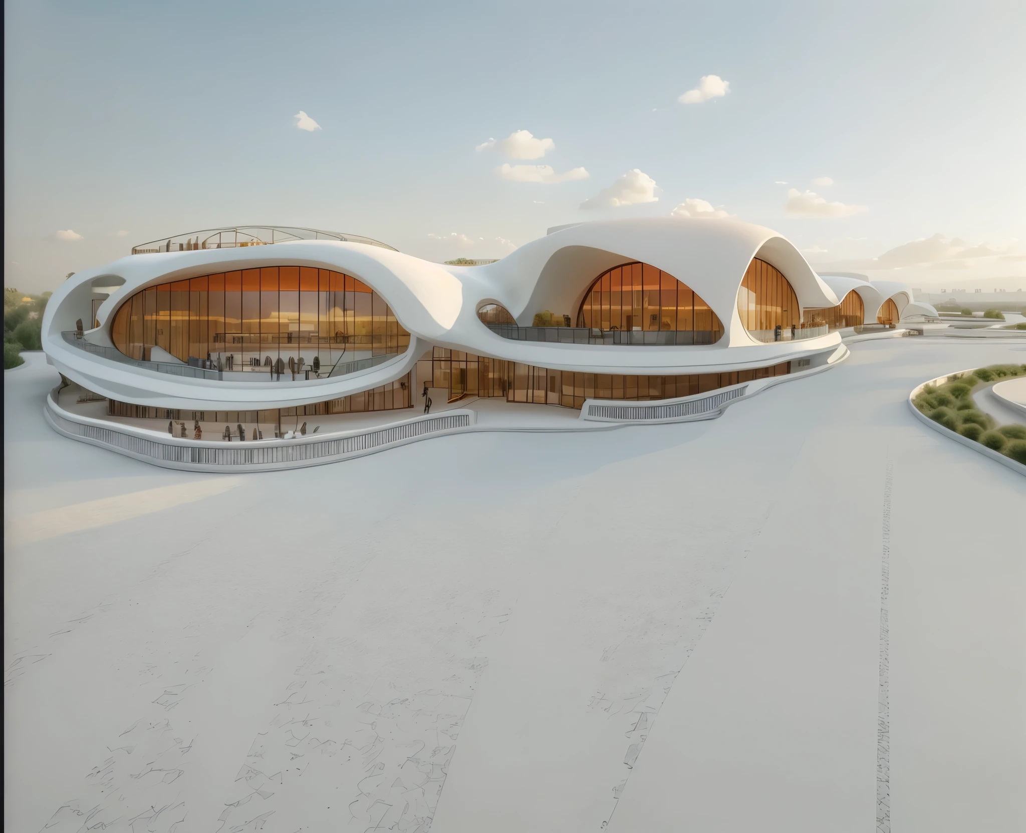 Ethiopian Cultural center, Single Building design , Architecture, roads, cars, Hotel design, day light , outstanding, building,. in City, concrete frames. by zaha hadid, and big architects, from side, blue sky, white cloud, terraces