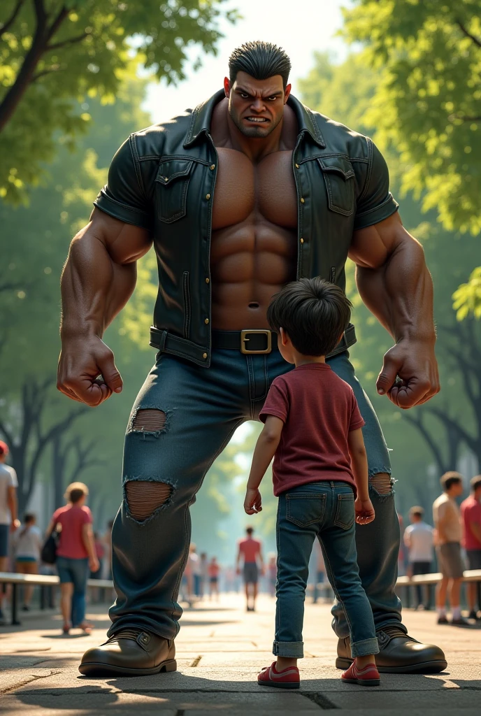 Gym boy with demon back pose on road side
Girl seeing and shock