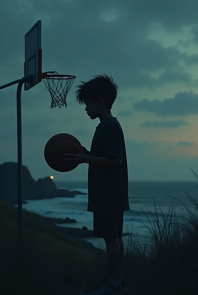 The blond boy,standing on the basketball court with many dead bodies, Wear a basketball jersey, hands and feet scars, dangerous look, carry a pistol, carrying a black eagle, blue eyes, black pickled skin