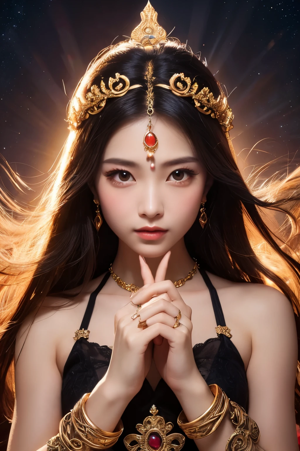 Heart with dagger through it and candle around it with a golden lyre in the background