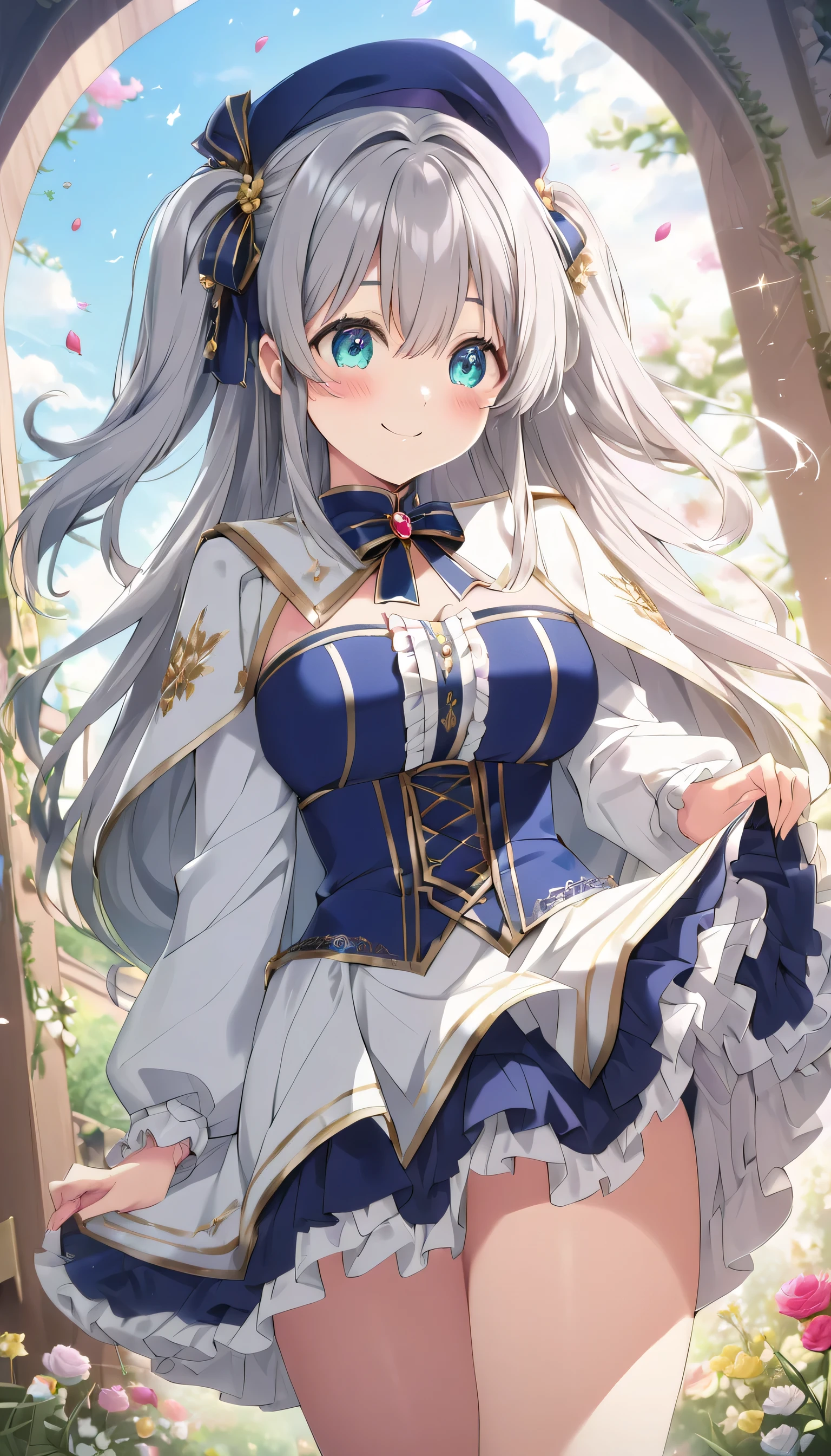 Highest quality,masterpiece,8K,1girl,((loli,big breasts,little girl:1.3)),((orgasm,blush:1.3)), sweat,mini skirt,lift skirt,upskirt,1girl, celia claire,White Capelet, mini skirt,((vagina,cumdrip:1.3)),thighhighs,((walking1.3)),forest,forest林,excessive cum