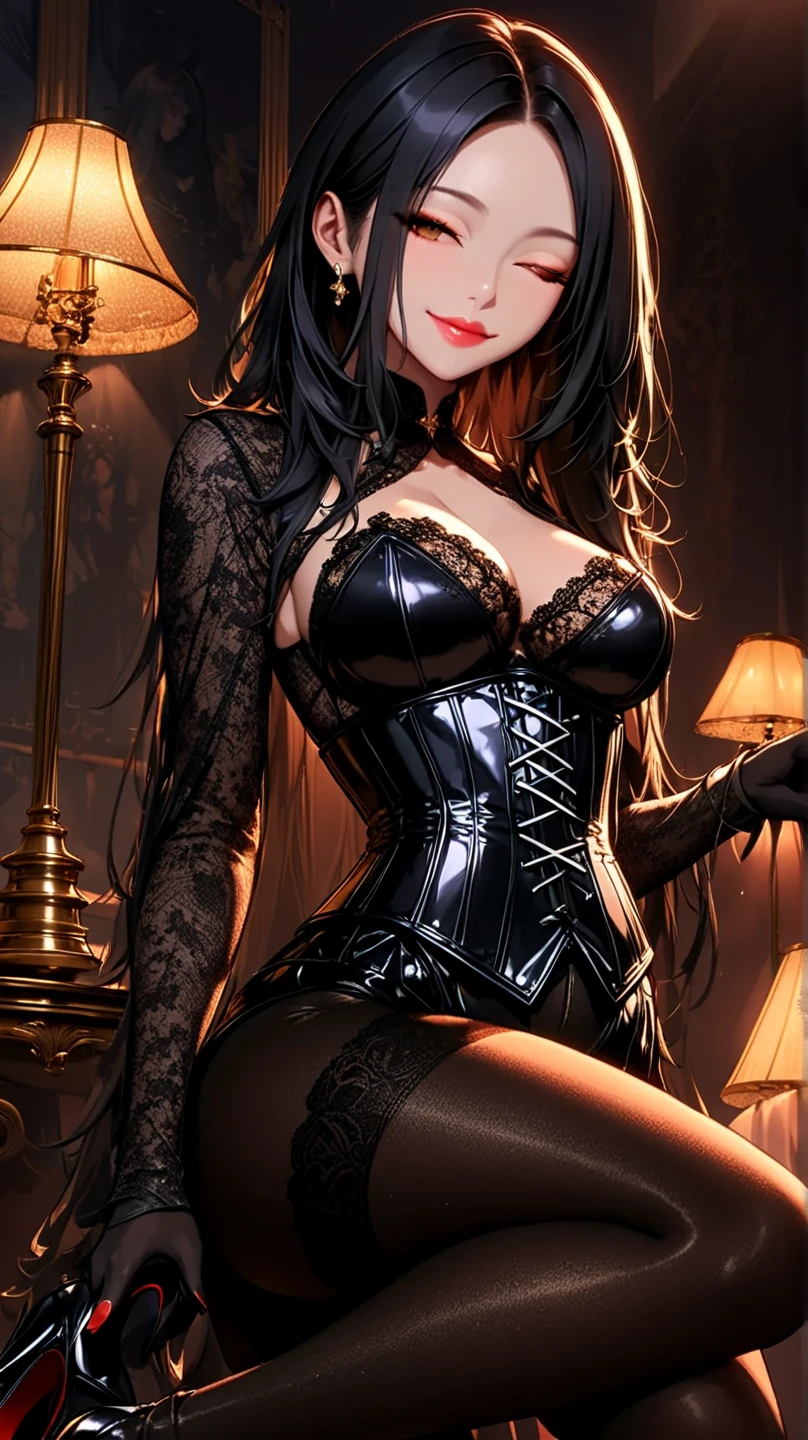 Raven Noir is a striking woman figure with long, raven-black hair that cascades down her back in waves. Her pale skin contrasts sharply with her dark attire. She has piercing grey eyes that seem to hold a depth of unspoken secrets. Standing at a medium height, her presence accentuated by her elegant, gothic attire, often featuring dark, lacy dresses and a choker with a silver pendant. She moves with a grace that both alluring and slightly unnerving amazing artwork of sexy cute goth vampire woman, long hair, ahegao, materpiece, d, amazing lighting, in a church, artstation, award winning, stunning, aesthetic, depth, shading. A full shot of a beautiful vampire goth woman with vampire fangs dripping blood all over her body, black hair white skin, big boobs, cinematic lighting, candle lit, ((wearing stockings and garter)) (((no clothes))), (((naked))), (delicate nipples), (tight pussy). Realistic, photorealism, 4k. Sexy gaze, (((NSFW)))