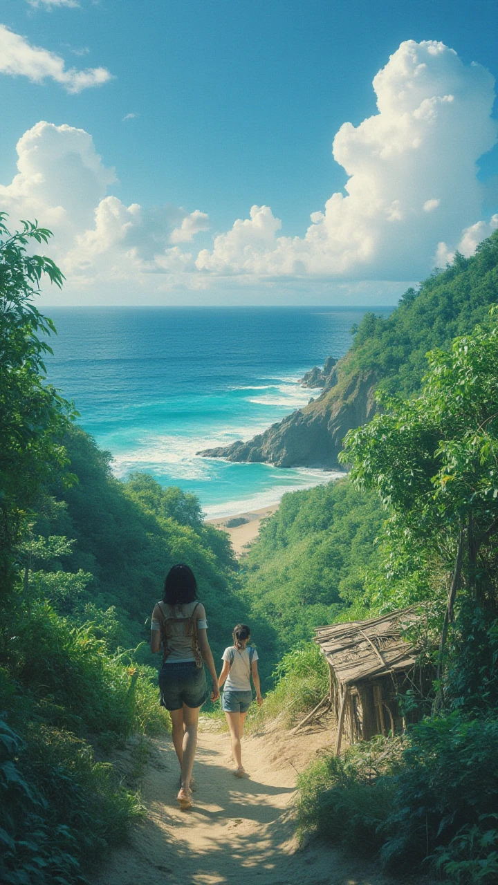 A mulher numa praia, (and it is walking in the opposite direction to the observer), with one arm along the body and the other holding the bra, ((de custos)), cabelos curtos na altura da nunca, ((bunda perfeita)), (nadegas deslumbrantes, )(olhando para o horizonte)., em uma praia linda e deserta, (corpo escultural) 8k, super realista, by Lee Jeffries Nikon D850 film Stock Photography 4 Kodak Portra 400 camera F1.6 Lens Rich Colors Hyper Realistic Texture Dramatic Lighting Trend Unrealengine on ArtStation Cinestill 800,
