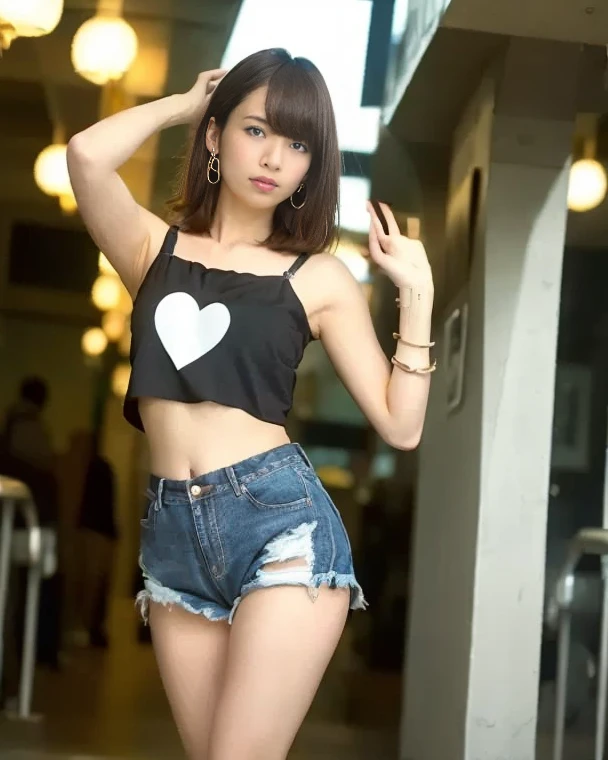 1人of女of子, armor, black_hair, Blurred, Blurred_background, Blurred_prospect, chest, green_eye, Closed_mouth, depth_of_Field, Earrings, jewelry, length_hair, Looking_in_Audience, smile, 一人in, upper_body,,skin,highest quality、details eyes、beautiful eyes、perfect eyes、Detailed hair、beautiful hair、perfect hair、8K、head of details、beautiful head、Perfect head、NSFW , , (childish、 , 16 year old , Japanese , , 1 girl in , with a height of 154cm、Short Body , ) , ( , ) , ( , , , ) , ( , Pussy is visible、Her calves are exposed、her breasts and nipples are exposed)(whole body capture , , )(Office , ) ,