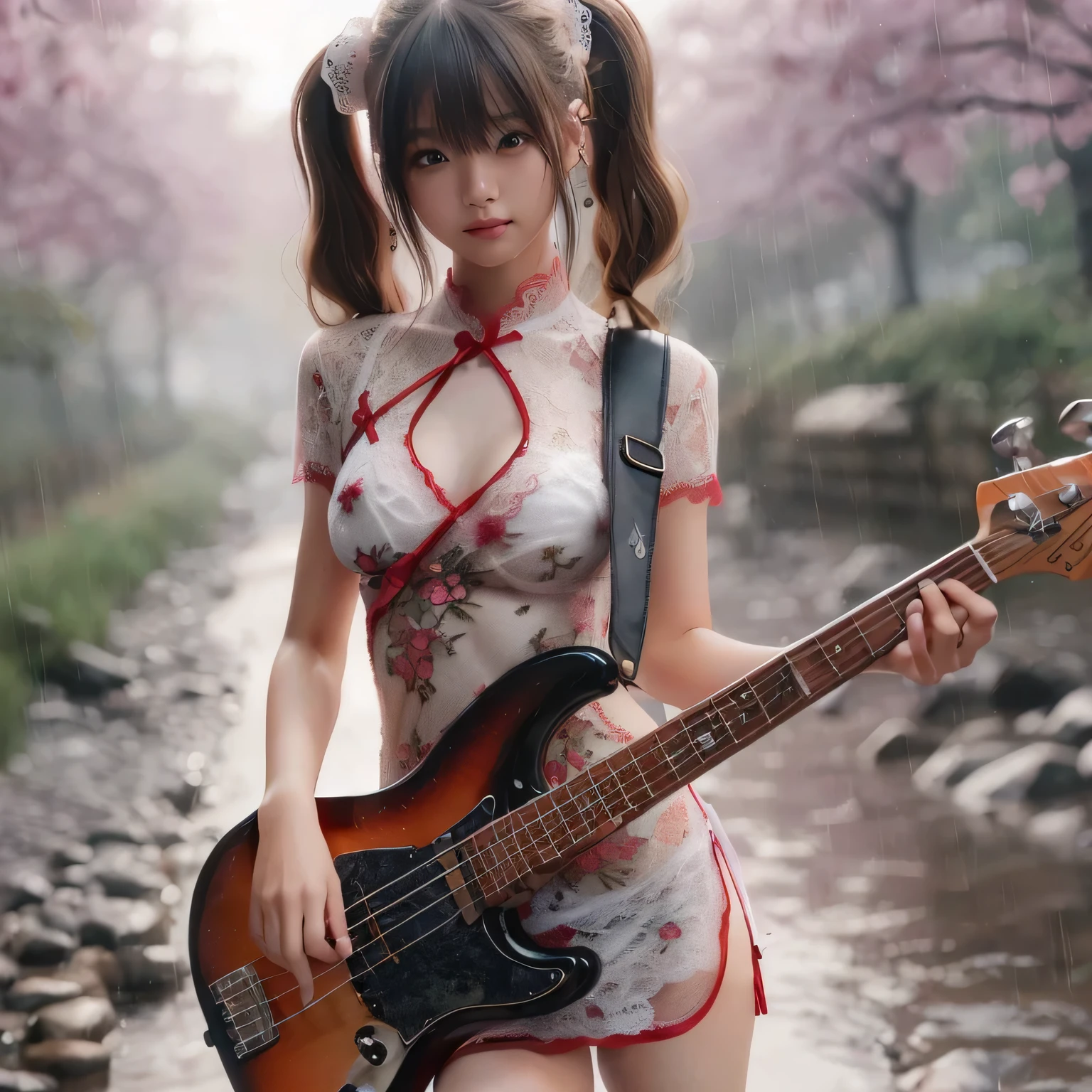 (msterpiece:1.3), (8k, RAW photo, best quality: 1.4), beautiful face, beautiful hairstyle, beautiful detailed eyes, beautiful skin, absurdres, attractive, ultra high res, highly detailed,NSFW, 1 girl in abandoned underground room, big breast,facial close up,necklace,arms behind back,evil smile,show vagina,bdsm,knife,vaginal object insertion,light long hair, ultra detailed skin,Heavy makeup, flower hairpin, naked,colorful patterned JK, dirty ground,lying on a rock,exposed pussy,stockings,Extreme vaginal dilation,bondage,dirty rock,sexy Tattoo on uterus,