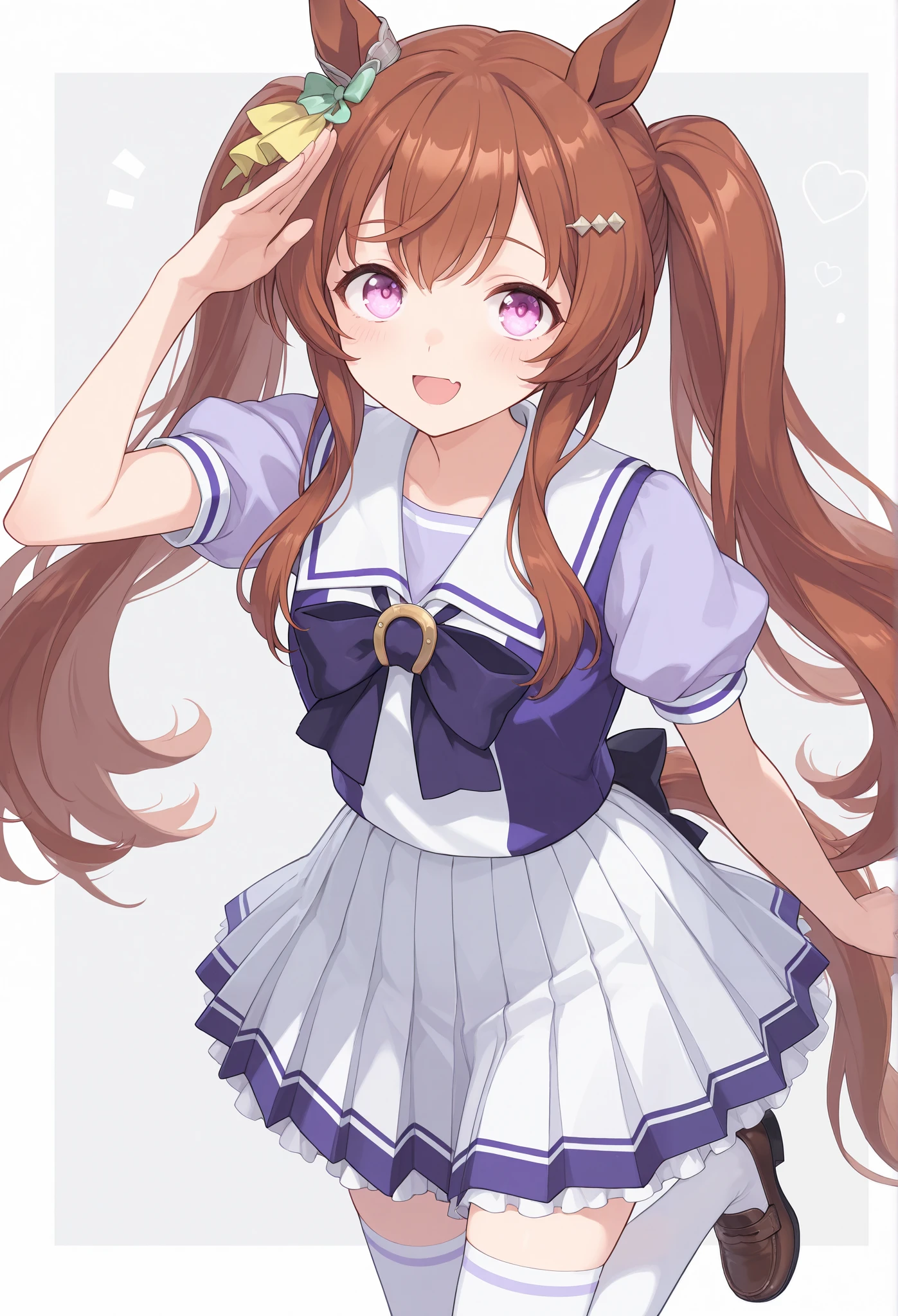 Anime girl with long hair and a cat ears in a dress - SeaArt AI