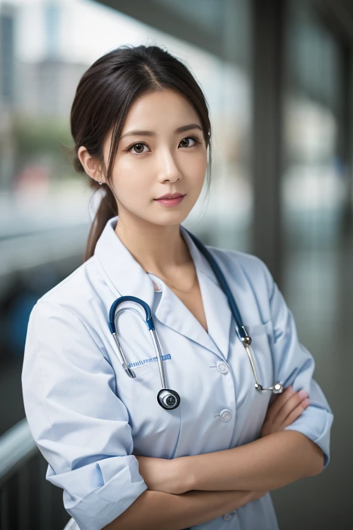 ((Highest quality)), ((masterpiece)), (detailed),Perfect Face,Japanese,Female doctor,White