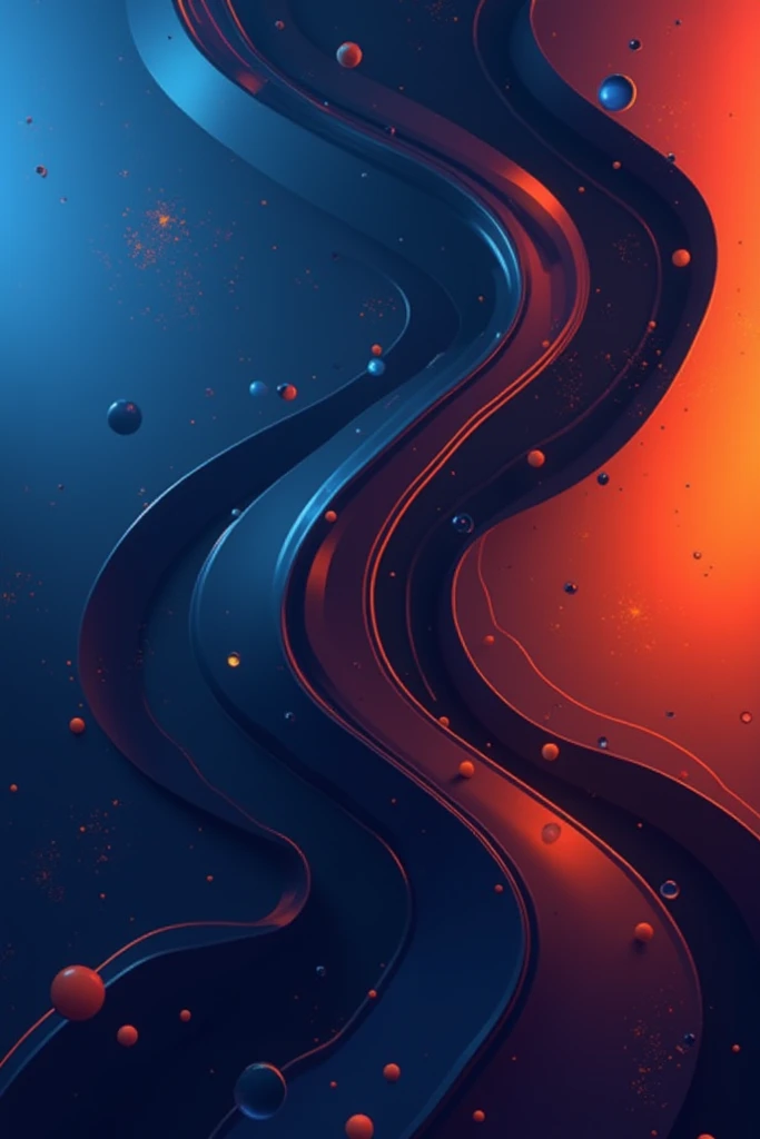 Predominant dark black mobile wallpaper, blue and orange