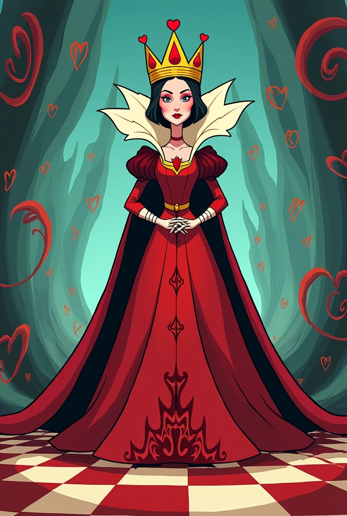 Cartoon about the red and white queen of hearts. Cartoon "Alice in ...