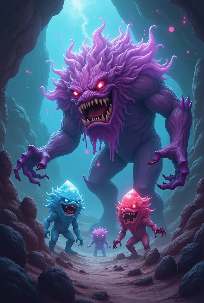 An alluring, sinister,beutiful Arabian woman backed into a corner, by several armored male soldier's conjuring blue ghost lit tendrils, ornately placed faces , ominous hands reaching and many glowing eyes, monstrous, hyperstylized,hyper detailed, hyperanimation, horror, macabre whimsical horror, hyper ybv