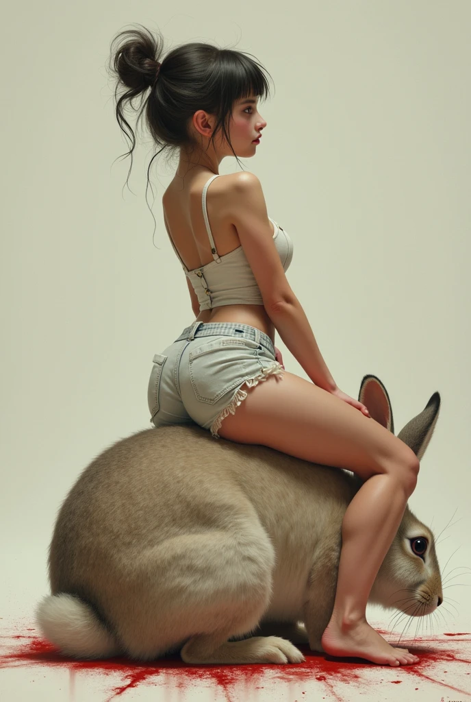 (a beautiful woman), from (The Isle of Doom) , riding (Giant Lemur),ultra realistic, nude:1.0, style of august sander , shot with Kodak PIXPRO FZ43 16MP Digital Camera , shiny glossy skin, ,<lora:PinkNipples:0.4>, <lora:epi_noiseoffset2:0.8>,film grain,white pixie bob hair,