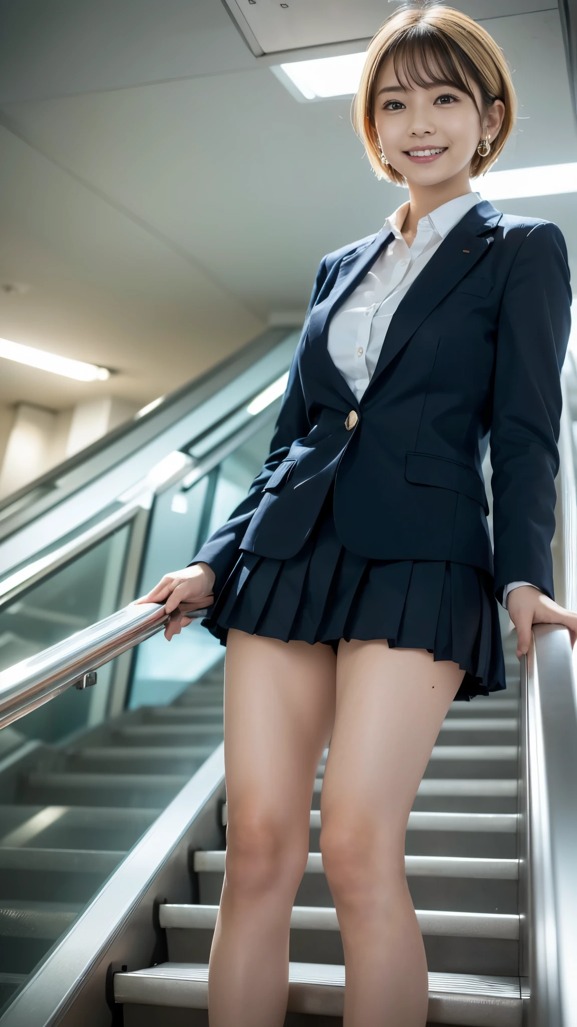 Woman in a suit standing on the sidewalk,((20-year-old woman))、small Breasts、Dark brown hair color、Hairstyle with bangs、Various hairstyles、Hairstyles of different lengths、(8k, RAW Photos, highest quality, Tabletop: 1.2),、(Realistic, Realistic: 1.3), Cityscape, Day, Sunny Morning, Professional Lighting, Photon Mapping, shirt, (Woman in a suit,) Silk Suit、Tight mini Skirt、((Delicate photo)),(Detailed RAW Photos of Girls), (Tabletop:1.25), (highest quality:1.6), (超A high resolution:1.5), (Realistic:1.75), 8k resolution, Canon EOS R5, 50mm, absurdes, Ultra-detailed,Cinema Lighting, (Skirt Lift:1.5)、the wind is strong、smile、Skirt flipped up, ((openclotch_panties)), nsfw, beautiful pussy,