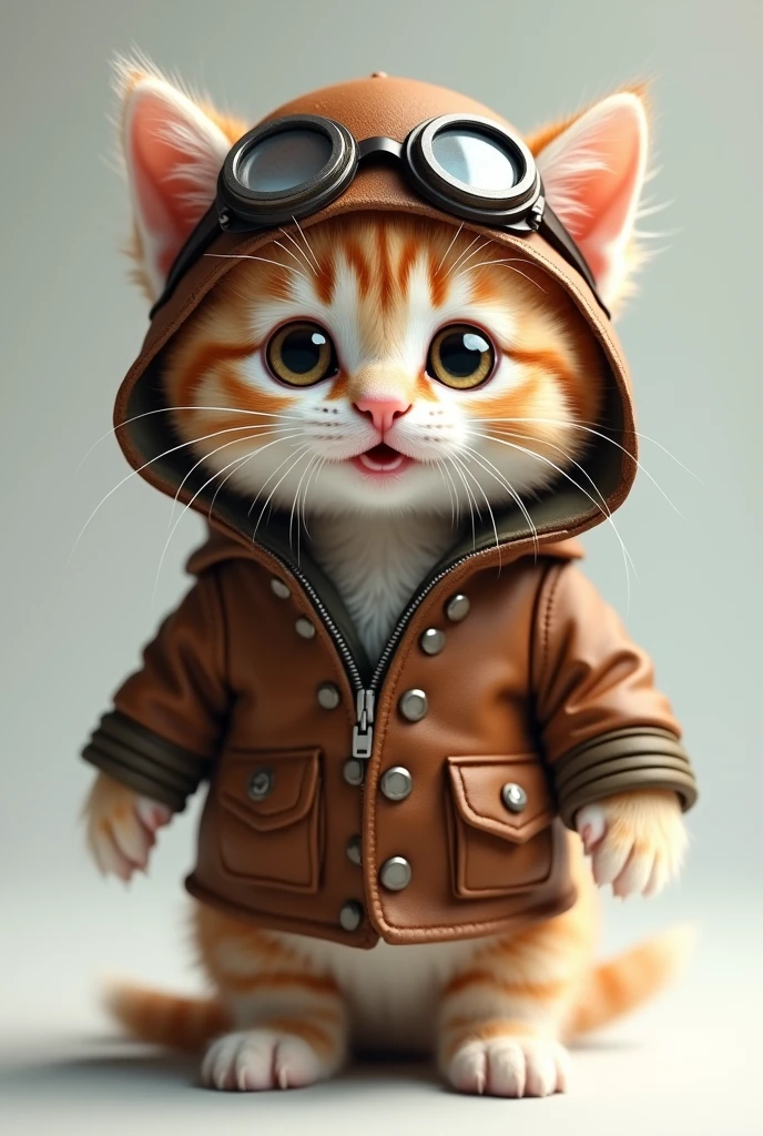 kitten cute Pilot costume Real