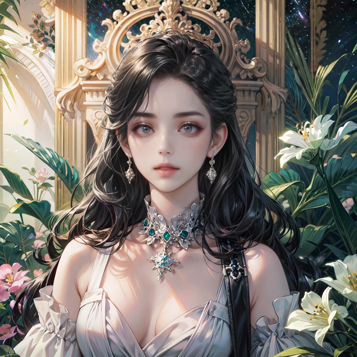 masterpiece, top quality, (Высокодетализированные обои CG Unity 8k) (top quality), (best illustration), (best shadow) nature', sky, clouds, delicate leaf petals fall in the light of the air., Ultra detailed