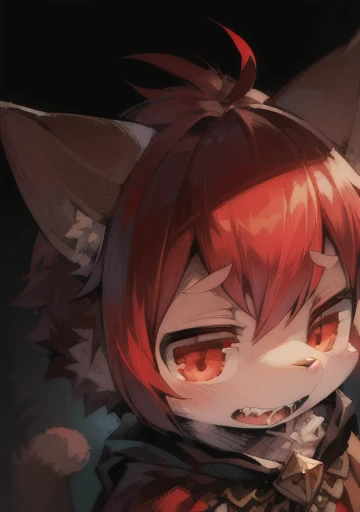 amazing photograph, masterpiece, best quality, absurdres, absurdrez, ultra detail, maximum detail, (photorealistic:1.3), (Fujifilm XT3), intricate detail, character focus, sharp focus, BREAK, a portrait of Teacup_Character, vrchat character, from front, posing, looking right, red hair, cat ears, cat girl, bob cut, cat tail, transparent green ribbon tied to tail, green crop top, green detached sleeves, brown leather cowl with hood, green eyes, cute, medium breasts, cleavage, face focus, top half shot, torso shot, face shot, <lora:Teacup:0.6>, <lora:Xennos-v2-768-2900:0.5>,