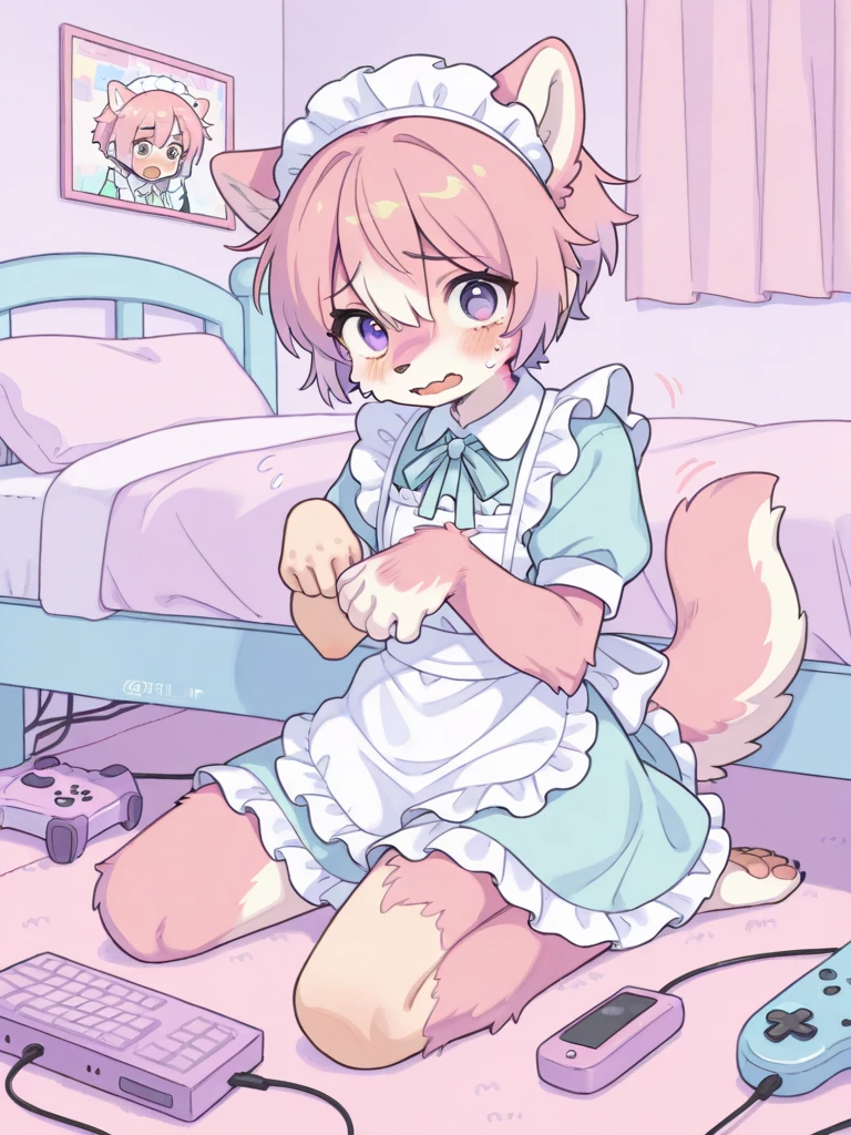 cute Sex child younger brother Cat ear Twin tails A lustful look Sweat Anal Angle from below front Standing doggy style