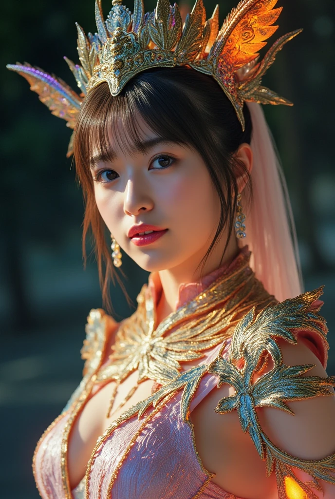 (heavy breasts)、top-quality、masterpiece、超A high resolution、(White Dragon Armor)、(((made of metal))),(((Colossal tits)))、(((Detailed Micro Bikini))),(Wearing a beautiful crown made of jewels),(Photorealsitic:1.4)、Raw photo、女の子1人、(((Random hair))、(((Take different poses)))、glowy skin、(((Chinese Dragon)))、Intricate and ornate hair ornaments、(Gorgeous Jewelry Necklaces)、(Mystical expression)、(A person who sees with calm and goddess-like eyes)Happiness:1.2)、(Metal bikini)、((sea the background of)).((Beautiful coral and sea background))、Precipitous cliffs、(ruins background)、((super realistic details))、portlate、globalillumination、(sexypose)、Shadow、octan render、8K、Colossal tits、Raw skin is exposed in cleavage、metals、Details of complex ornaments、Japan details、highly intricate detail、Realistic light、CGSoation Trends、Blue eyes、radiant eyes、Facing the camera、Toostock、(veils)、(((Heavy Big))),Shining eyes shine、Armpit、
