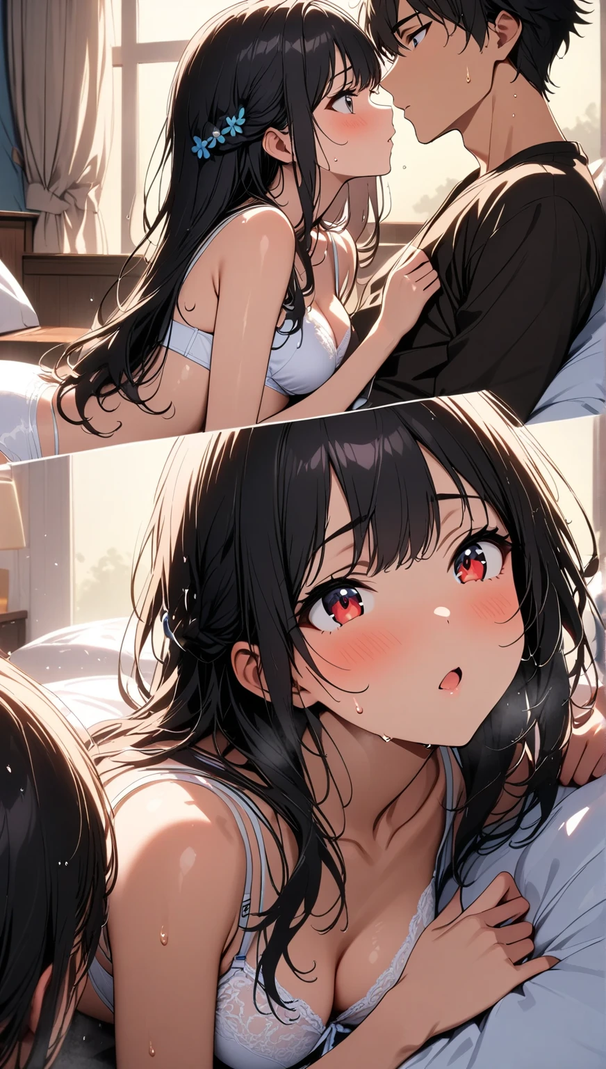 A anime girl whitout clothes. And she fucking whit a man