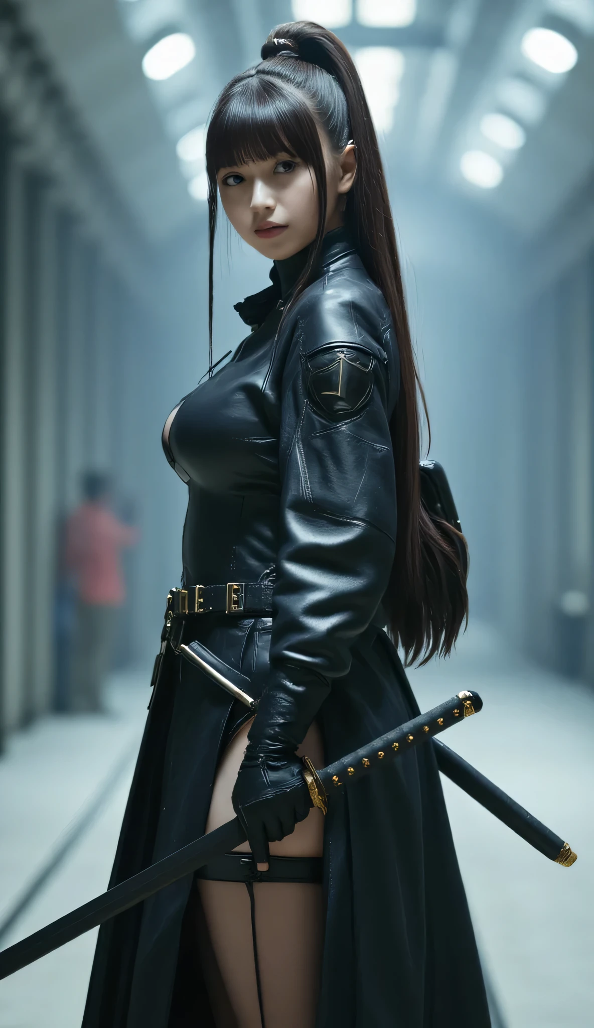 Blindfolded,leather clothes,Royal sister,leather whip,抖S