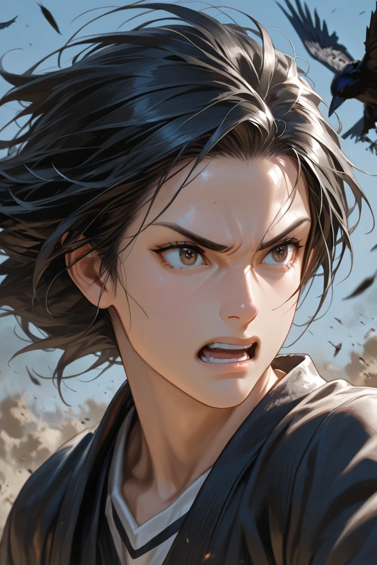 (4K), (Best quality), (best details), (ultra realistic), Satoru Gojo, wound, lightning, fire, infinity