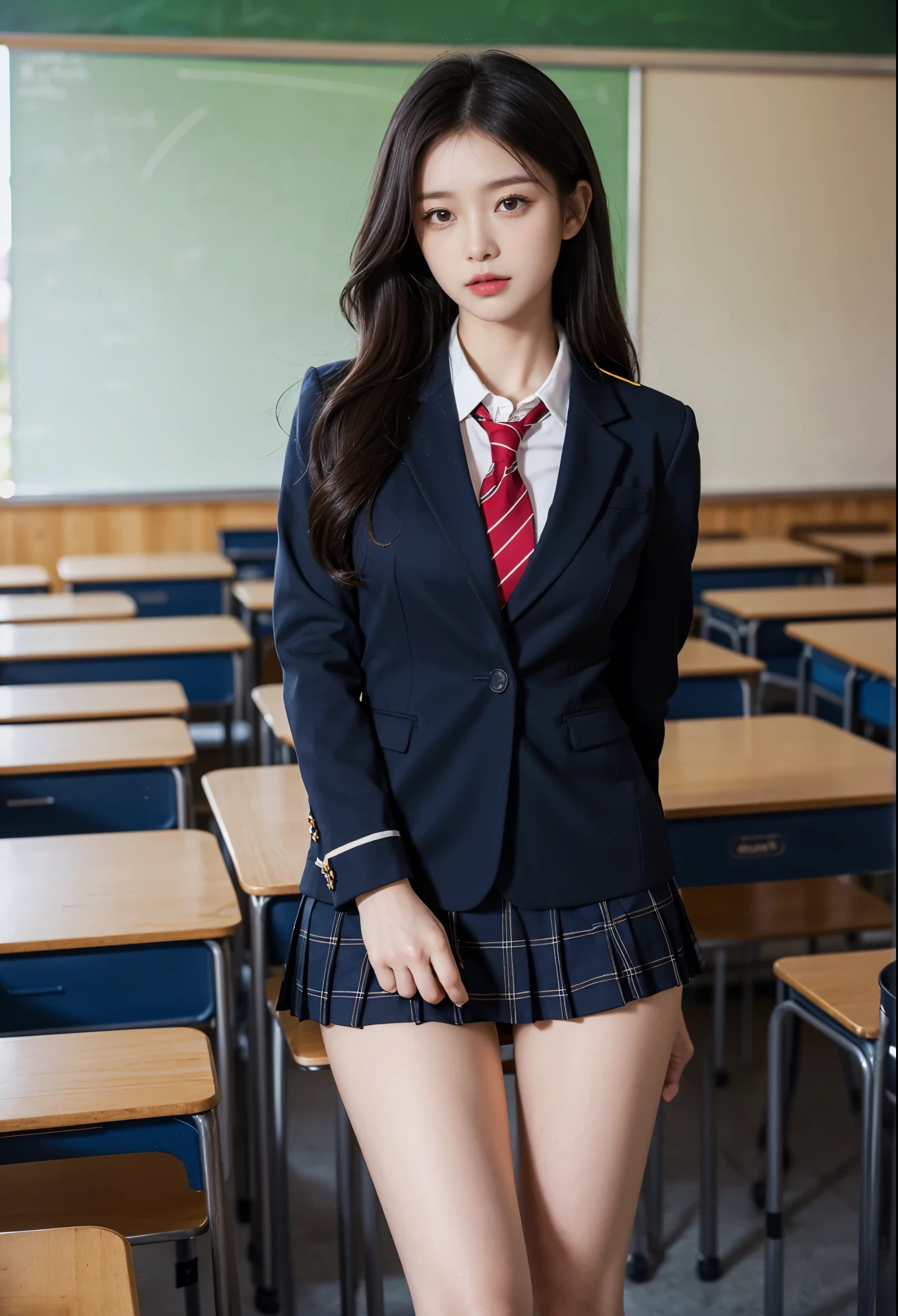 ulzzang-6500-v1.1, (raw photo:1.2), (photorealistic:1.4), beautiful detailed girl, very detailed eyes and face, beautiful detailed eyes, ridiculous, incredibly ridiculous, huge file size, super detailed, high resolution, very detailed, best quality, masterpiece, kemomimi, ((Japanese girls' high school uniform)), illustration, very detailed, CG, unified, 8k wallpaper, amazing, fine details, masterpiece, best quality, very detailed CG uniform 8k wallpaper, face light, cinematic lighting, 1girl, 16 years old, (without panties)), (with glasses), ((dynamic pose))), (camel toe), (half), (pantyhose), (bent knees and legs sitting))