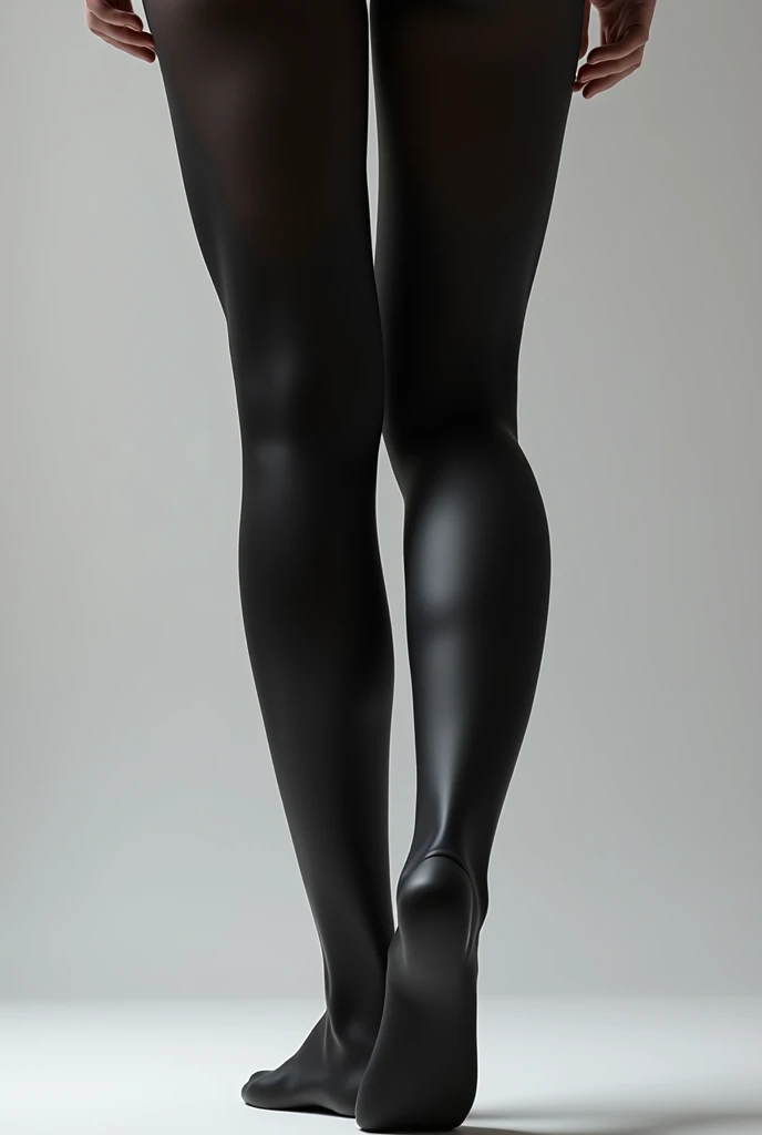 Female legs that has black tights on.