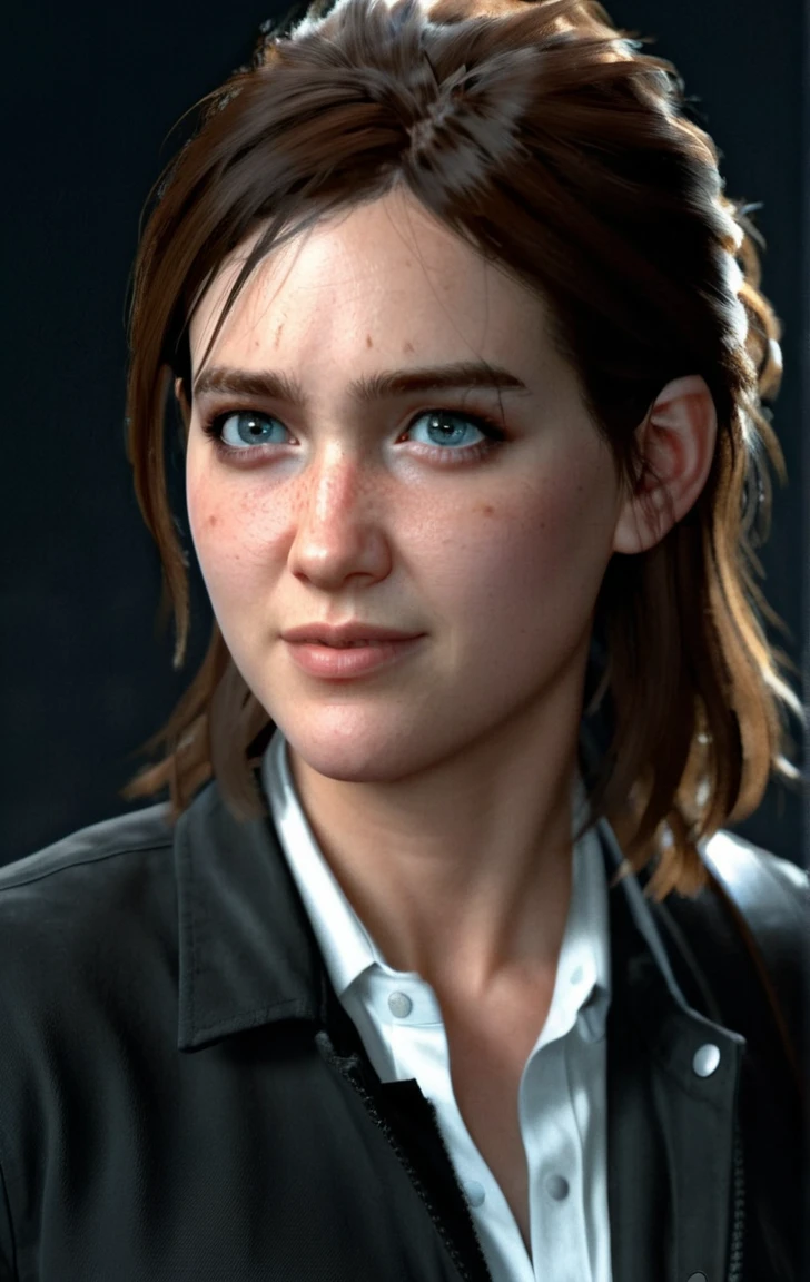 Emma Watson, studio lighting, low key, close-up, highest quality, masterpiece, sun glare, beautiful head turn, haze around