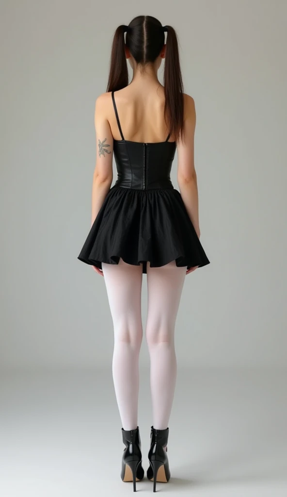 (masterpiece,best quality, extremely realistic),
1 woman,Moyou,black background,whole body,high heel,
(black dress),
tutu,white pantyhose, pantyhose,Model Pose,studio