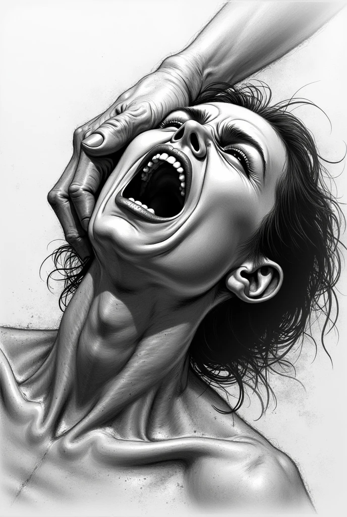 A picture in which a person is looking who is crying from inside and looks laughing outside in sketch man pic sole out of body