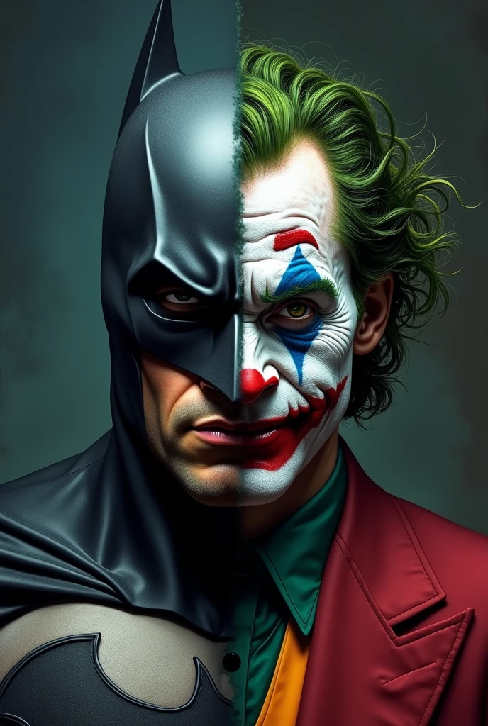 Batman, two face, joker mashup