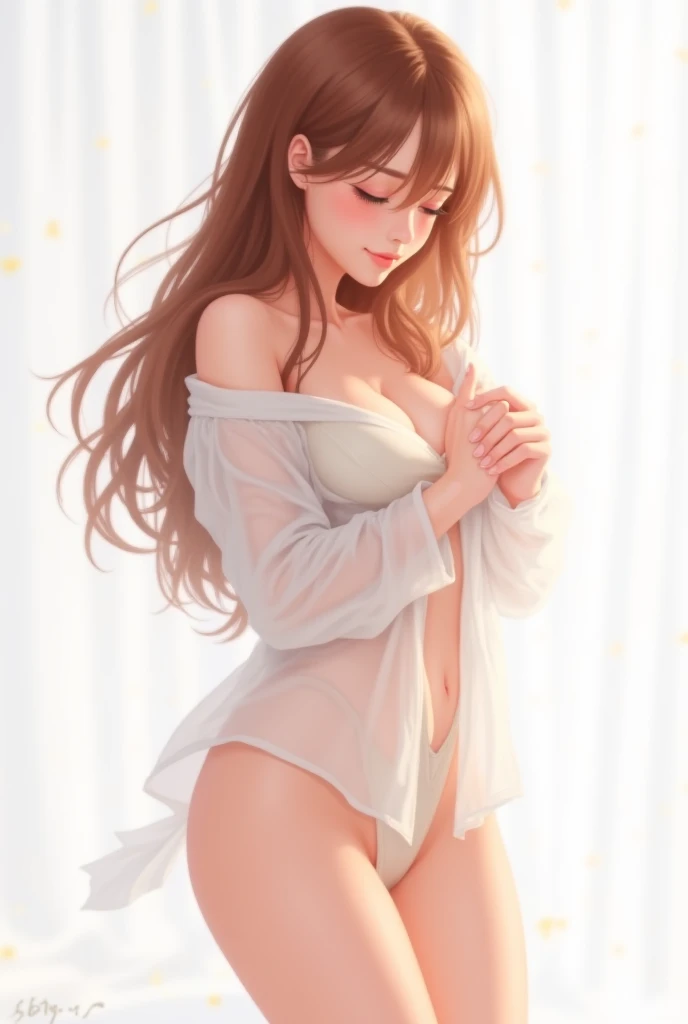 Shorts, arms crossed, cool, see-through, realistic: 1.33, ((((wet colored shirt)))), (((no bra))))), exposed shoulders and entire navel, no pants, ((((wet thin line thong panties)))), almost completely naked, nsfw, panties almost transparent, ((delicate private details)), (((thin line thong panties))) (master masterpiece: 1.2), best quality, high resolution, gradient pink hair, very detailed wallpaper, lying in bed, (Very detailed CG: 1.2), Heterophyllum, ((Bare pubic hair: 1.5)), Transparent, Full body, stockings, photorealism, ((Cameltoe: 1.5)), 8k, Perfect artwork, ultra-detailed rendering, highest quality, high resolution, detail maniac, realistic eyes, HD, high quality, delicate face, detailed body limbs, 1 girl, solo, fishnet clothes, dark lips, high forked long sleeves, bare breasts, blush, highlight, superb breasts, superb figure, white stockings, tights, open crotch, stockings, slim figure, dynamic posture,