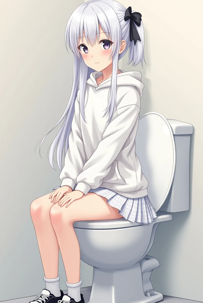 mofu mofu neko girl peeing on the toilet Hentai