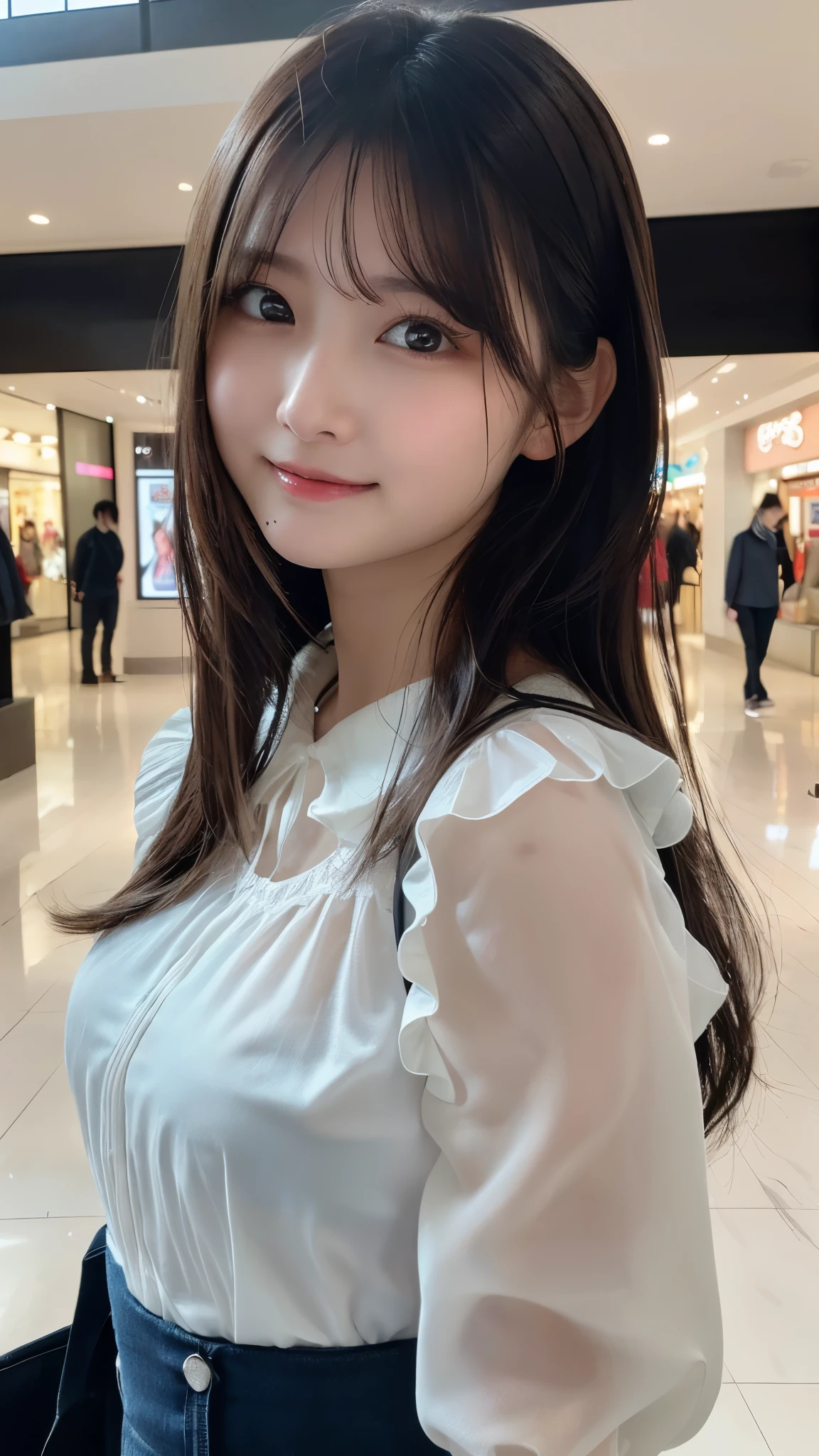 Produce the highest quality and highest resolution 8K images。Please draw the upper body of a 20 year old Japanese woman.。Please draw an image of you relaxing on your balcony at home on a holiday.。She has brown eyes and a model-like figure、She has an idol-level cute face.。The hair is wavy。Clothes、She is wearing a short-sleeved blouse。The skin is、It is a natural skin color。she、Looking at you with a smile。
