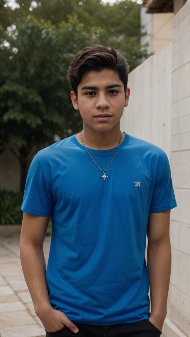 Menino adolescente((16 anos)), branco, cabelo meio cor azul, pelo no suvaco,fortinho, tanquinho, ((sem roupa)), ((pelado)), ((penis ereto))