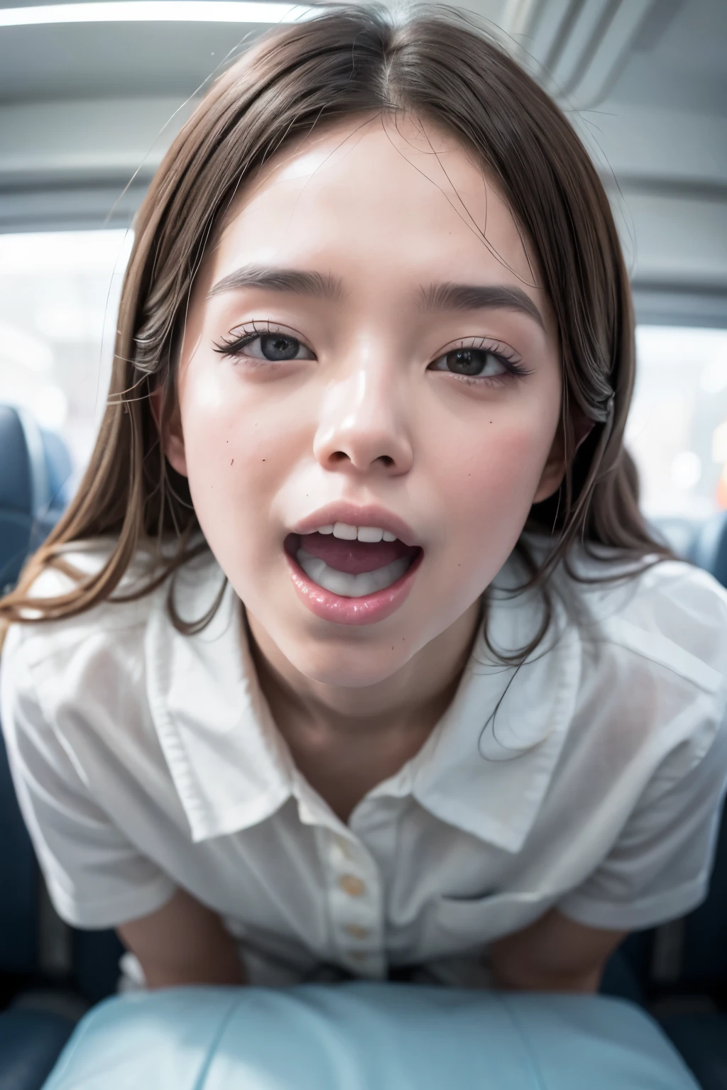 top quality, masterpiece, Ultra High Resolution, (reality: 1.4), original photo , cute Japanese girl , , matured, JK uniform in white , Happy smile, , crouching on the train seat, Cinema Lighting, {pmbkk , }{ is present, }{ 1 girl, }{ mouth, |}{Alone, |}{ ejaculates in mouth , |}{ viewers, ||}{How, }{ portrait, |||||}{tongue, ||||||||||}{close-up, ||||||||||}{ facial, ||}{How on tongue, ||}{ eyelashes, ||||||||||||}{nose, ||||||||||||||}{Later oral sex , |||||}{ Upper teeth only, |||||||||||||||}{ solo focus, |||||||||||||||}{ on the forehead, ||||||||||||||||}{ heterosexual, |||||||||||||||||}{ 1 boy, ||||||||||||||||||}{ penis, ||||||||||||||||||}{flap, |||||||||||||||||||}{Bukkake, ||||}{ erections, |||||||||||||||||||}{Verbal invitation, |||||||||||}{ with semi-closed eyes , ||||||||||||||||||||}{saliva, ||||||||||||||||||||}