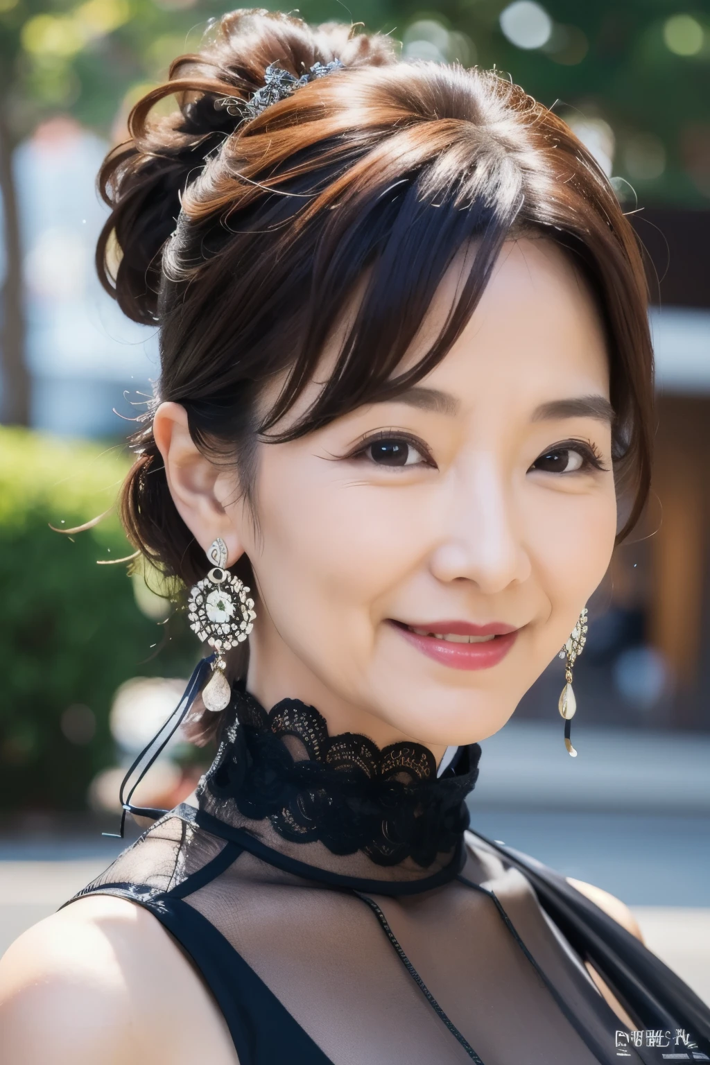 78 years old Mom Korean, Lady large earring Big choker realisitic Gorgeous Madame Beautiful Mature Woman Smile Gentle woman navel piercing 4K High quality
