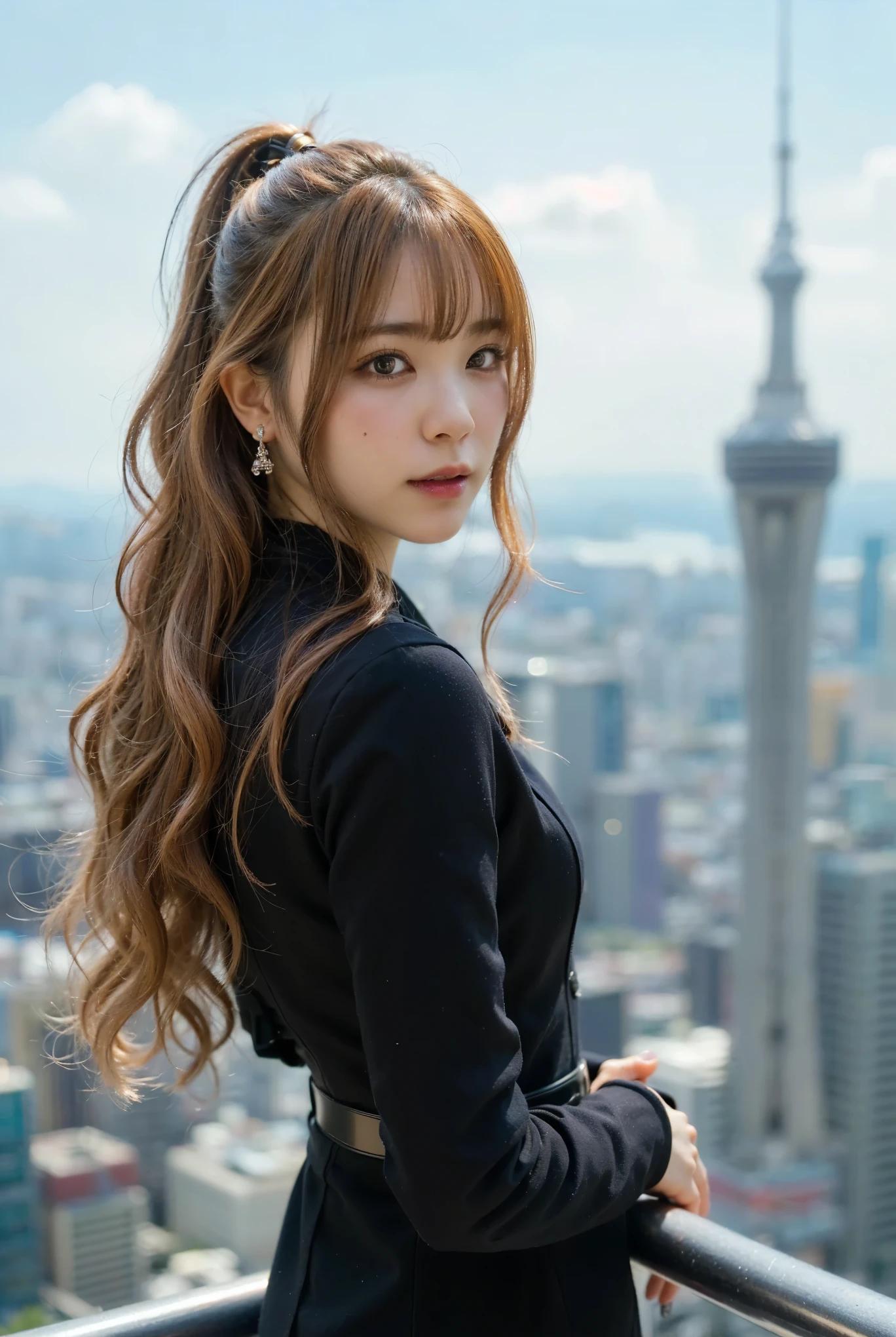 (Completely live action:1.37), (Amazingly realistic textures:1.37), (masterpiece, best quality:1.2), (8k uhd, 16k, 32k, ultra high res), amazingly realistic skin, amazingly realistic photo, superrealism, (photorealistic:1.37), (RAW photo), ultimately realistic, (ultimately realistic all details), (ultimately realistic all textures), super realistic lighting, super realistic shadow, (japanese girl:1.5), ((young face)), smiling, happy, super realistic face, ultimately realistic skin, ultimately realistic eyes, (mascara:1.35)ultimately realistic background, ultimately realistic detail up, kkw-ph1, ((drooping eyes, cyberpunk-style cyborg girl, amazingly intricate details, Anatomically perfect hands, mechanical body, Acrylic coated body, blue metallic color, ultra glossy texture, purple hair))