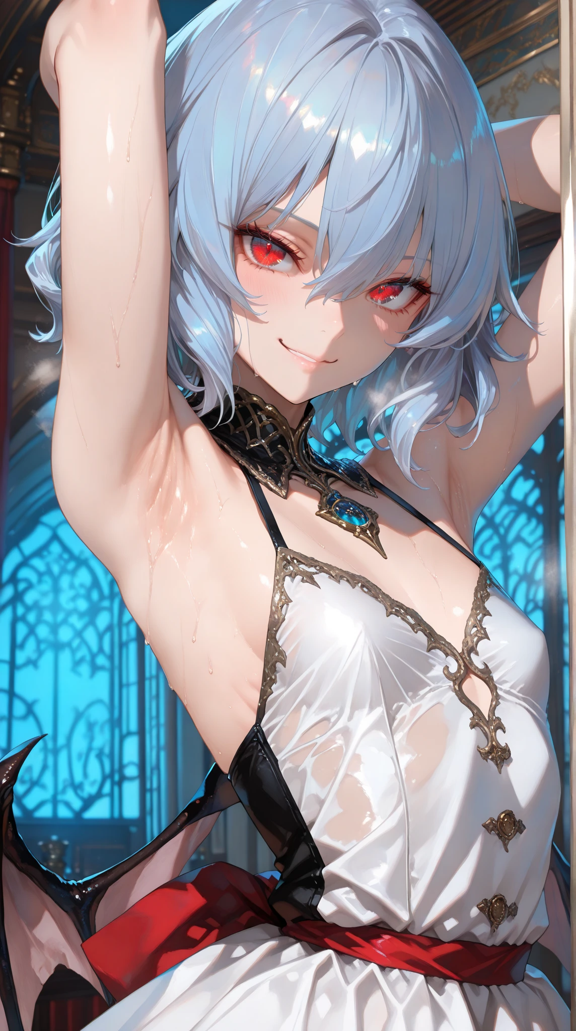 Woman with chest exposed