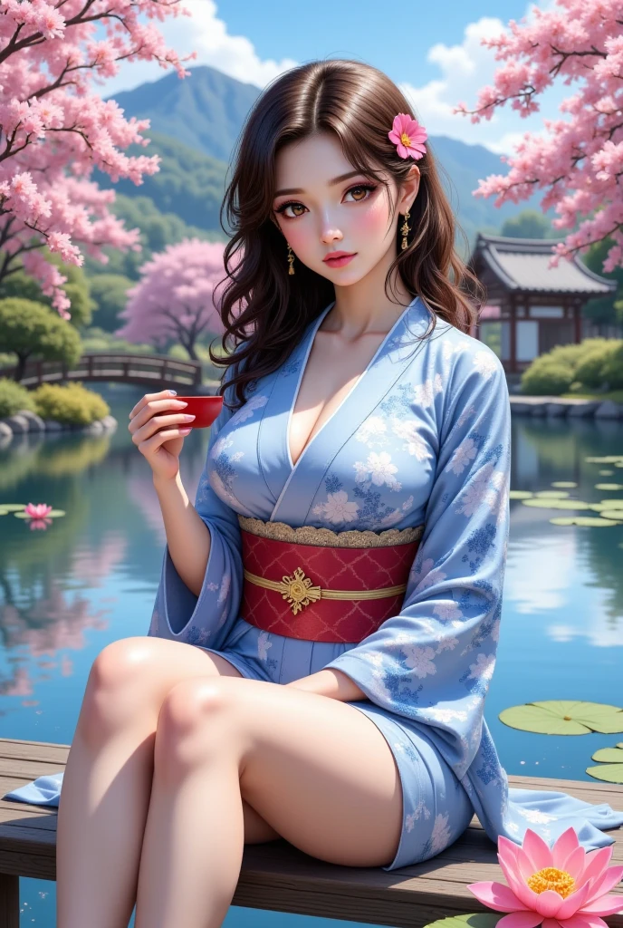 (Full Body View:1.3)、(Side view:1.2)、(Beautiful lips and cheeks:1.4)、(Beautiful courtesan:1.4)、(Smiling with teeth showing:1.3),(Shibuya Gal:1.5)、(Gothic Lolita vibe:1.5)、(White, red, magenta, and blue miniskirt courtesan kimono showing cleavage:1.5)、(New Year:1.4)、(Luxury hair ornaments/hairpin:1.5)、(Short kimono:1.3)、(Make-up like a maiko:1.5)、(Bewitching Woman:1.3)、(Dense kimono:1.4)、(Wearing flashy knee socks:1.2)、(The underwear has an embroidered pattern:1.4)、40 years old、(Dance vigorously:1.3)、((Highest quality、8k、masterpiece:1.3))、1 Female、Slim and beautiful abs:1.3、(hairstyle casual、Beautiful boobs:1.1)、dress:1.1、Super small face、Narrow eyes、double eyelid、A sloppy smile、Esbian all over body、Dynamic Angle、Close-up、CPL Filter、Blurred Background、Bokeh、Blue Hour、Detailed face and skin texture、Detailed eyes、double eyelid,(Twin tails:1.3)、(Black-brown hair:1.3)、Gravure idol、(The background is a gorgeous Meiji-era town:1.3)、(Thin body:1.2),(Thin thighs:1.5),(clavicle:1.1)