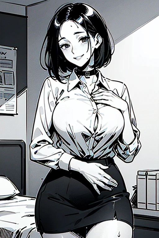 line-drawing, comic strip, monochromes, illustratio, 1girl in, masutepiece, Best Quality, Super Detail