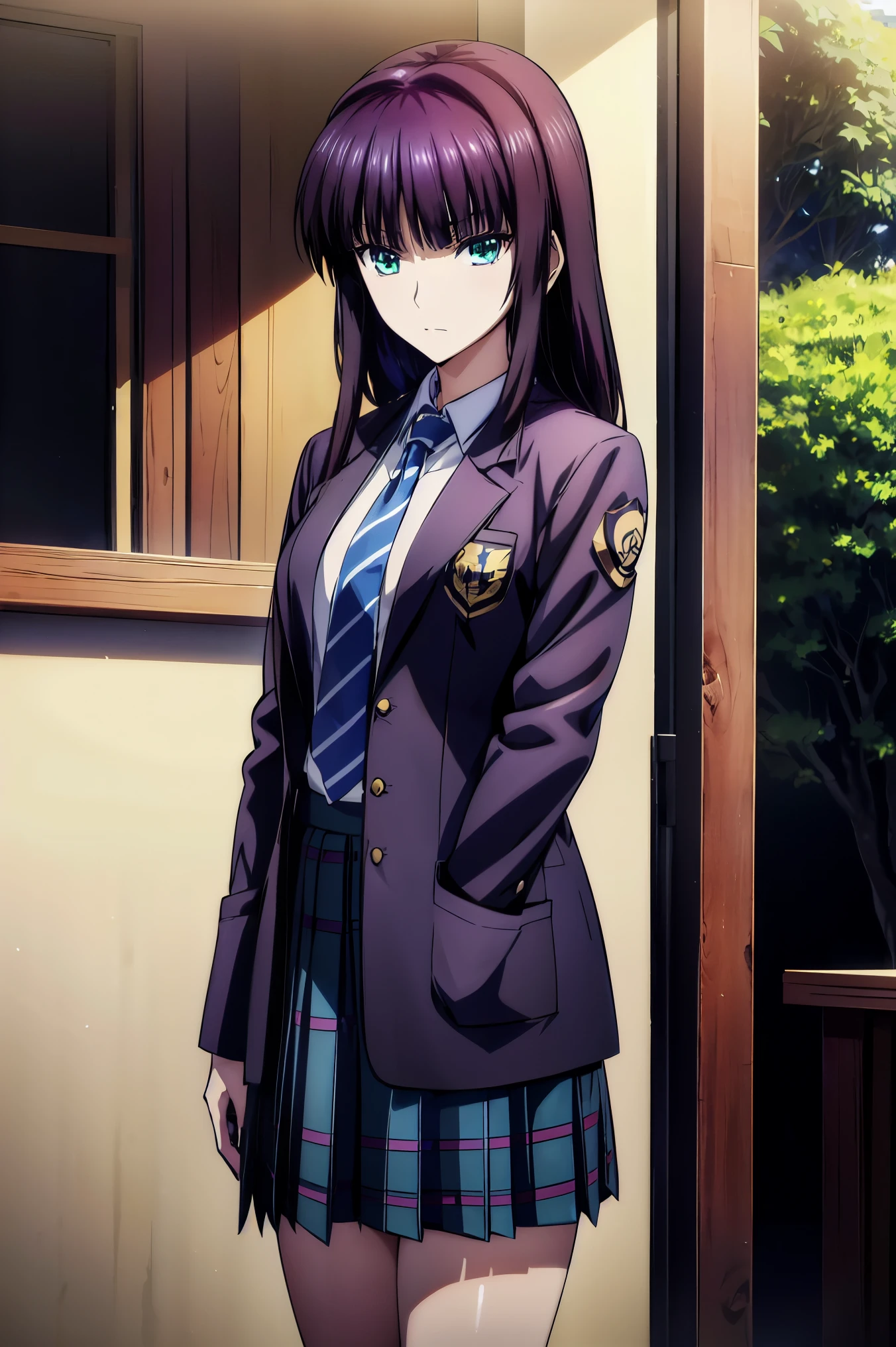 赤 purple hair, green eyes, eyes like jewels, Ultra High Resolution, ((( green eyes))),赤 purple hair, beautifulアニメ高校の女の子,(Masterpiece:1.2, 最  high quality ), ( is present, photo is present:1.4),  beautifulイラスト, (  natural light , Movie Screenplay  ), nsfw,  watch viewers  , COWBOY SHOOTING ,  front view:0.6,  1 girl,  Japanese, university student の女の子, Perfect face,  beautiful髪,  beautiful顔,  beautiful and amazing eyes,  beautiful鎖骨,  beautiful体,  beautiful胸,  beautiful太もも,  beautiful足,  beautiful指 , (((  navy jacket  ),  Light Blue Collared Shirt,  Dark Blue Pleated Mini Skirt Vibrator  ,  Black Socks ,  blue tartan ribbon tie  )), ( beautiful風景),  evening , Riverside, walk,  smooth anime cg art  , 魅惑的な  Anime Girl  ,  Let's Make a Girl in a Long Coat  ,  high definition,  very detailedなイラスト,  High Resolution Faces in a Gorgeous Guest Room  ,  RAW photos in the loop,  film grain ,  standing , UHD and 8K Connection  , 長い赤  purple hairと green eyesをした  Anime Girl  ,  anime moe art style  , 若い  Anime Girl  の接写,  smooth anime cg art  , beautifulアニメの university student の女の子,  anime moe art style  , シュールな university student の女の子,  Anime Girl  , 魅力的な  Anime Girl  , シュールな university student の女の子, GIRL WITH SHINY CLOTHING  ,  high definition,  CG Details  ,  high quality shadows,  beautiful、delicate face、All the details , ディテール beautiful DELICATE EYES FULL OF DECISION,break(  High Resolution 8K Wallpaper  ),(高度に  CG Details  8kの壁紙),Makima (  chainsaw man ),Scathach ( destiny /  Grand Order Required ),reika shimohira ,  high definition, とても繊細で beautifulCGイラスト,最  high quality ,  is present Feeling , is present fabric, is present texture,(((  debris flies))), (((最  high quality ))),8k,At 32k,Masterpiece,  beautiful and charming anime woman ,  supermarkets,  very detailed,  high definition,シュールな university student の女の子,Masterpiece, 最  high quality ,  high quality , Freshness ,  high quality texture,  high quality shadow,  high detail,  sex,  1 girl, university student , alone,I, alone, alone, ADULT BIB , beautiful長い脚,  beautiful胸,  beautiful太もも,  Tight Legs  ,  beautiful leg line ,  Slender Waist in an Unmanned Bar  ,Mature body girl, big breasted with a cross eye,  beautiful胸,reddish  purple hair,  purple hair, BLACK CURRANT HAIR , charming  Anime Girl  ,  colorful hair,  Straight Hair  ,shy smile,幸せそうなsmile,  Brilliant Appearance  ,cute smile,Cool Beauty, beautiful女性,  handsome face  ,  beautiful写実性,  Attractive Figure ,  enchanting face  ,  Calm Expression  , beautiful髪,smile,  colorful eyes , green eyes,Jade Eyes, beautiful目,bright eyes, DELICATE EYES FULL OF DECISION, Jewel Eyes ,Jade Eyes,( green eyes:1.5), charming face,8 heads,:171cm,彼女は首に  necklace 身に着けています,  necklace ,beaded  necklace ,Magatama Accessories,smile